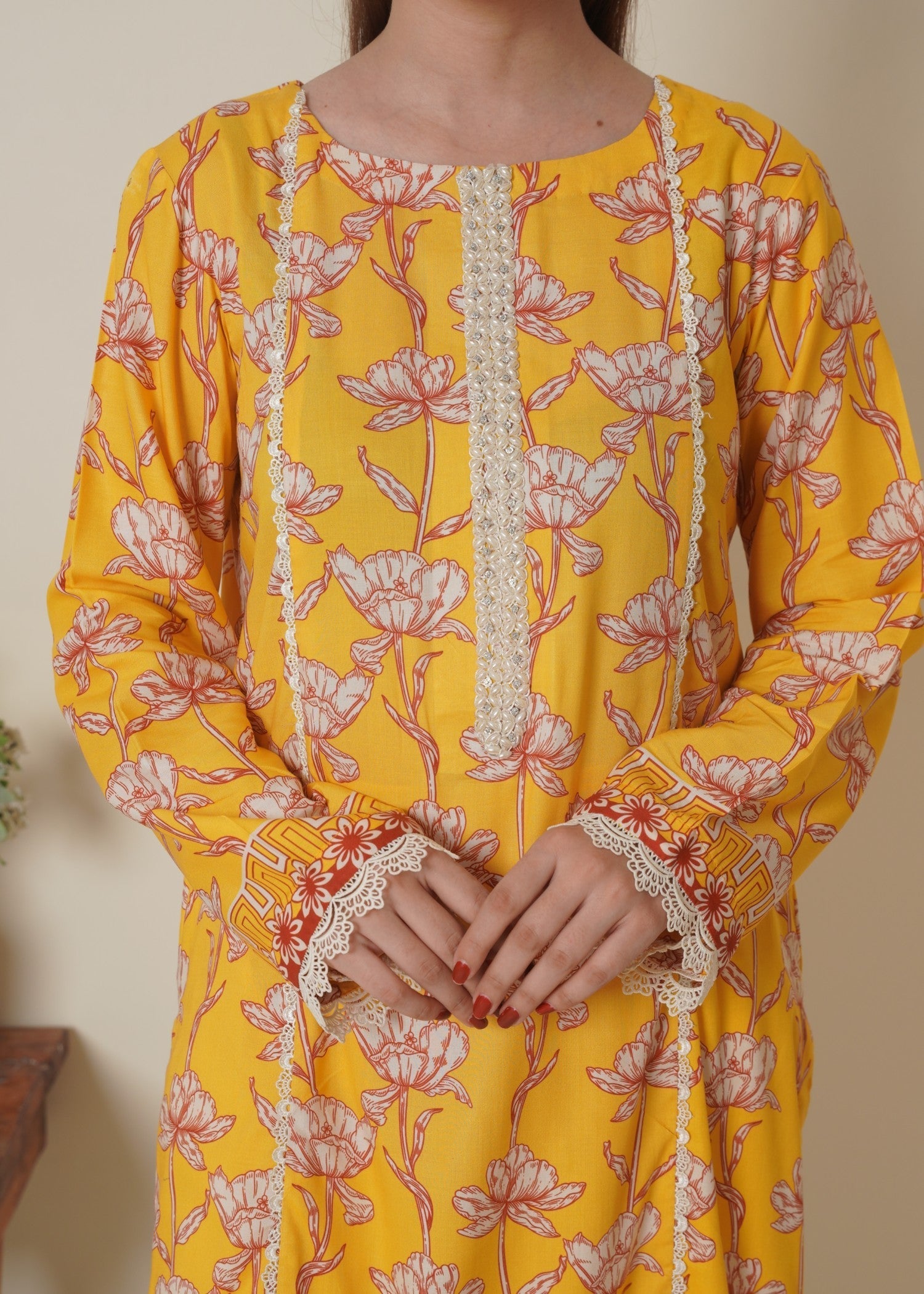linen Kurta Set in Lemon