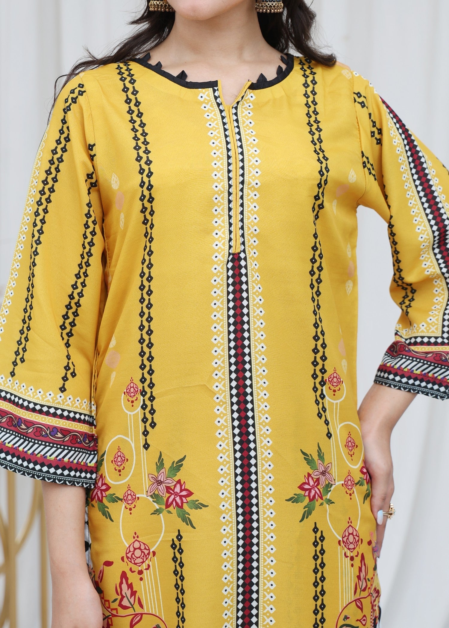 poly lawn Co Ord Sets in Mustard