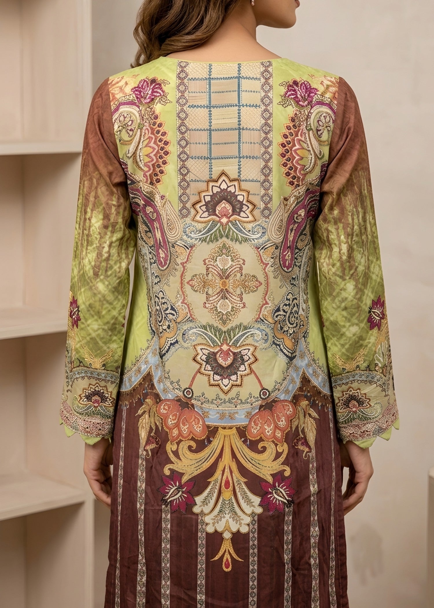 linen Kurta Set in Pear