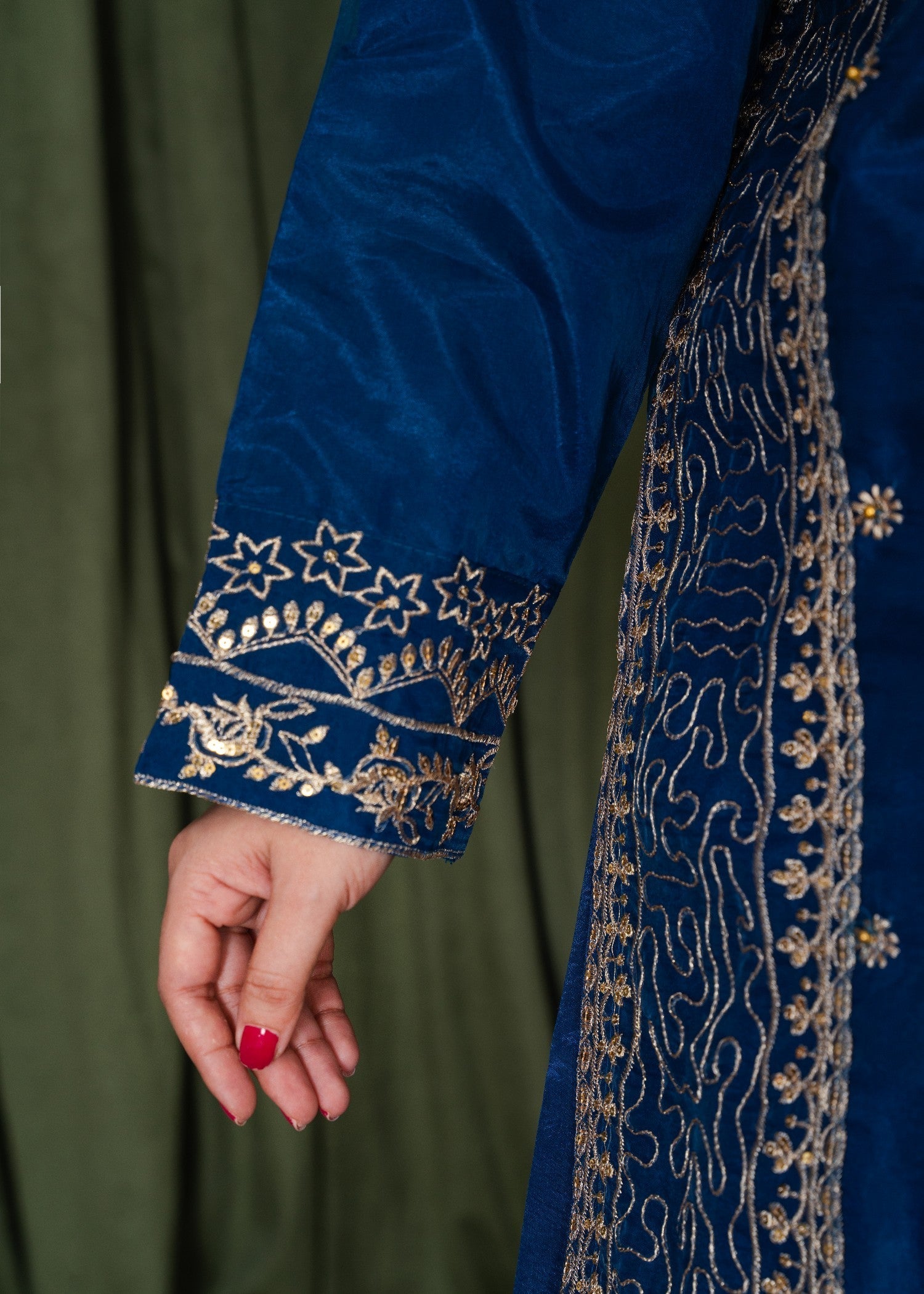 organza Kurta Set in Blue