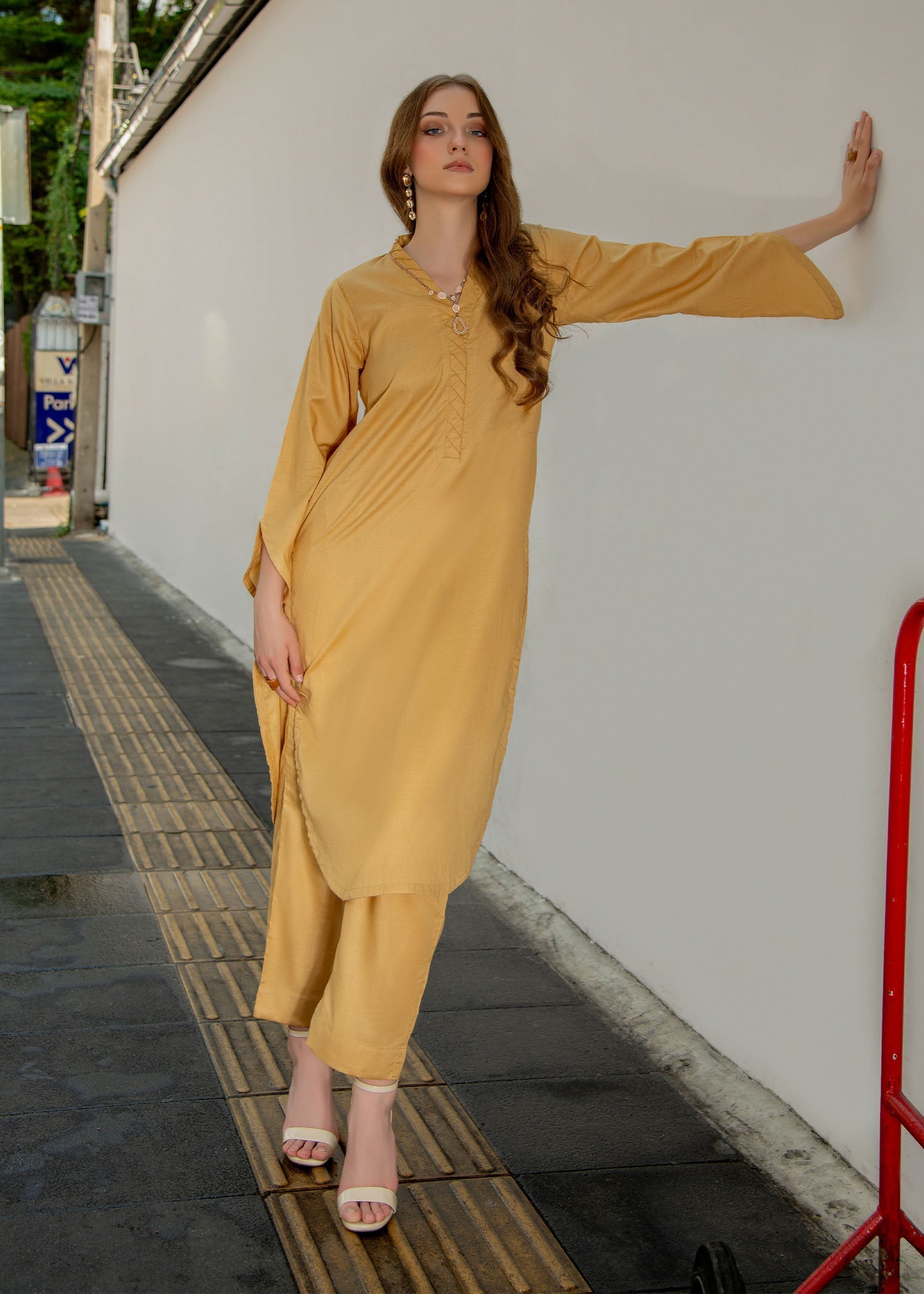 cotton Co Ord Sets in Gold
