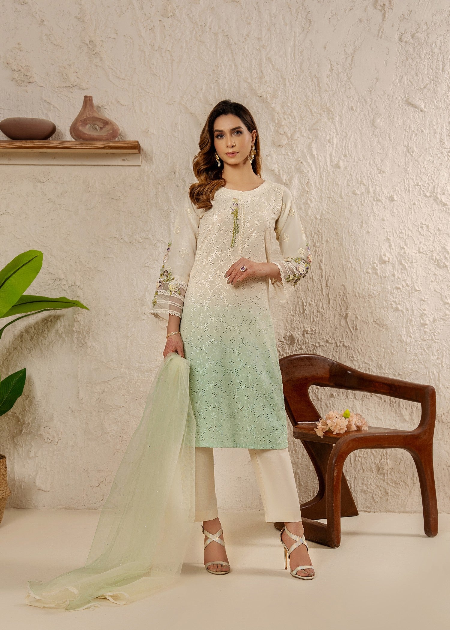 cotton Kurta Set in Multi