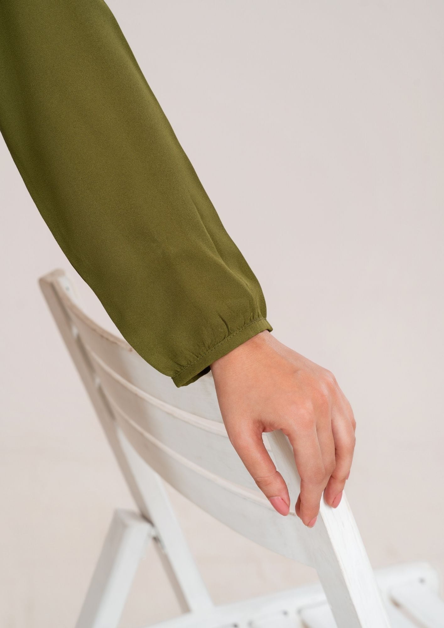 georgette Dress in Olive green
