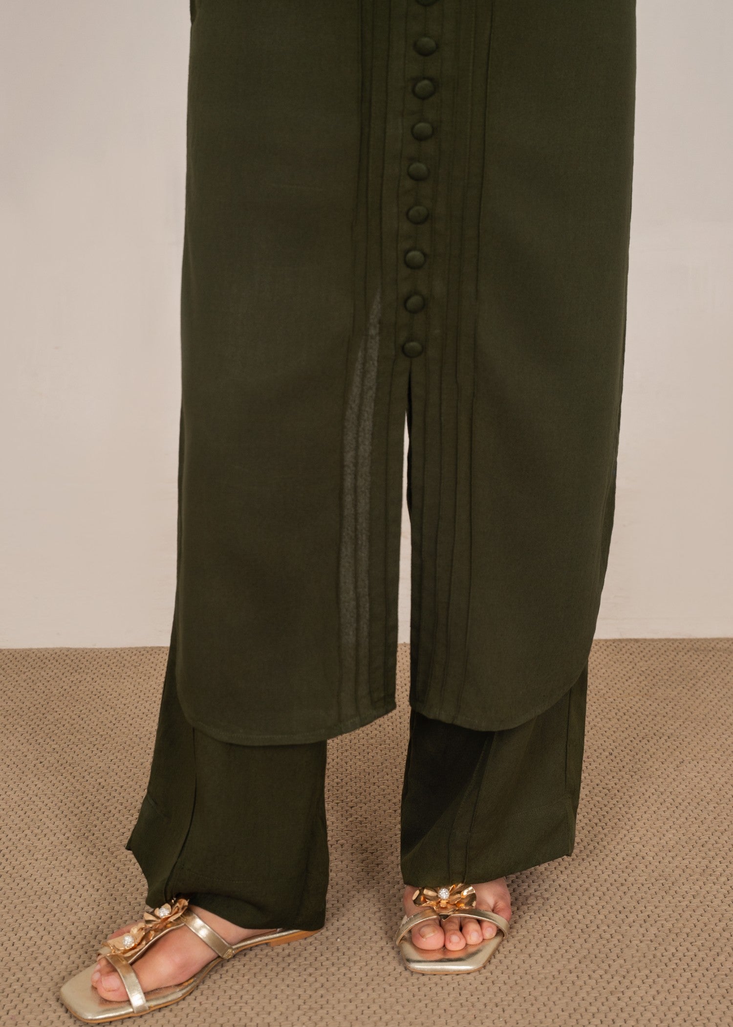 karandi Co Ord Sets in Olive green