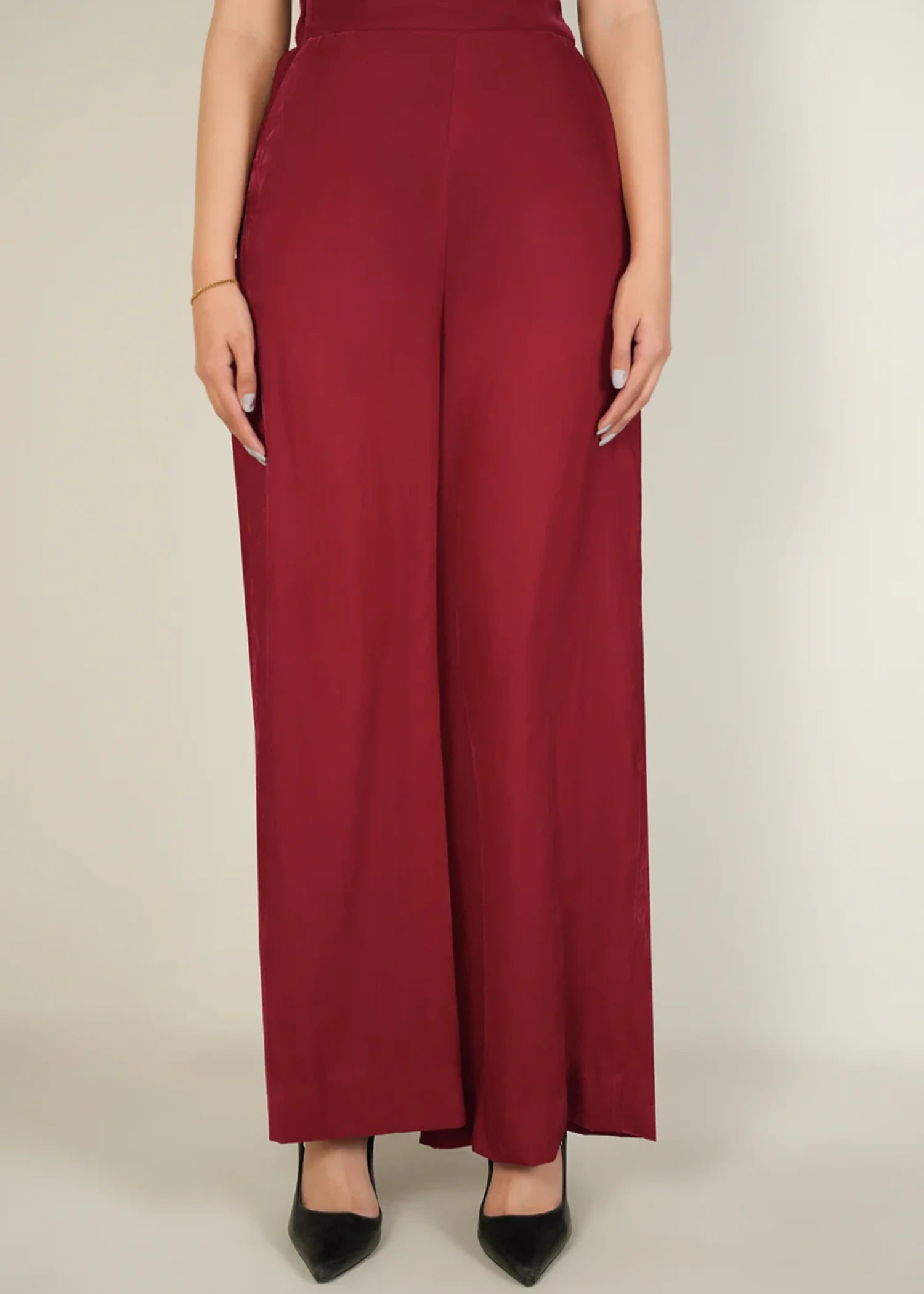 crepe Trousers in Red