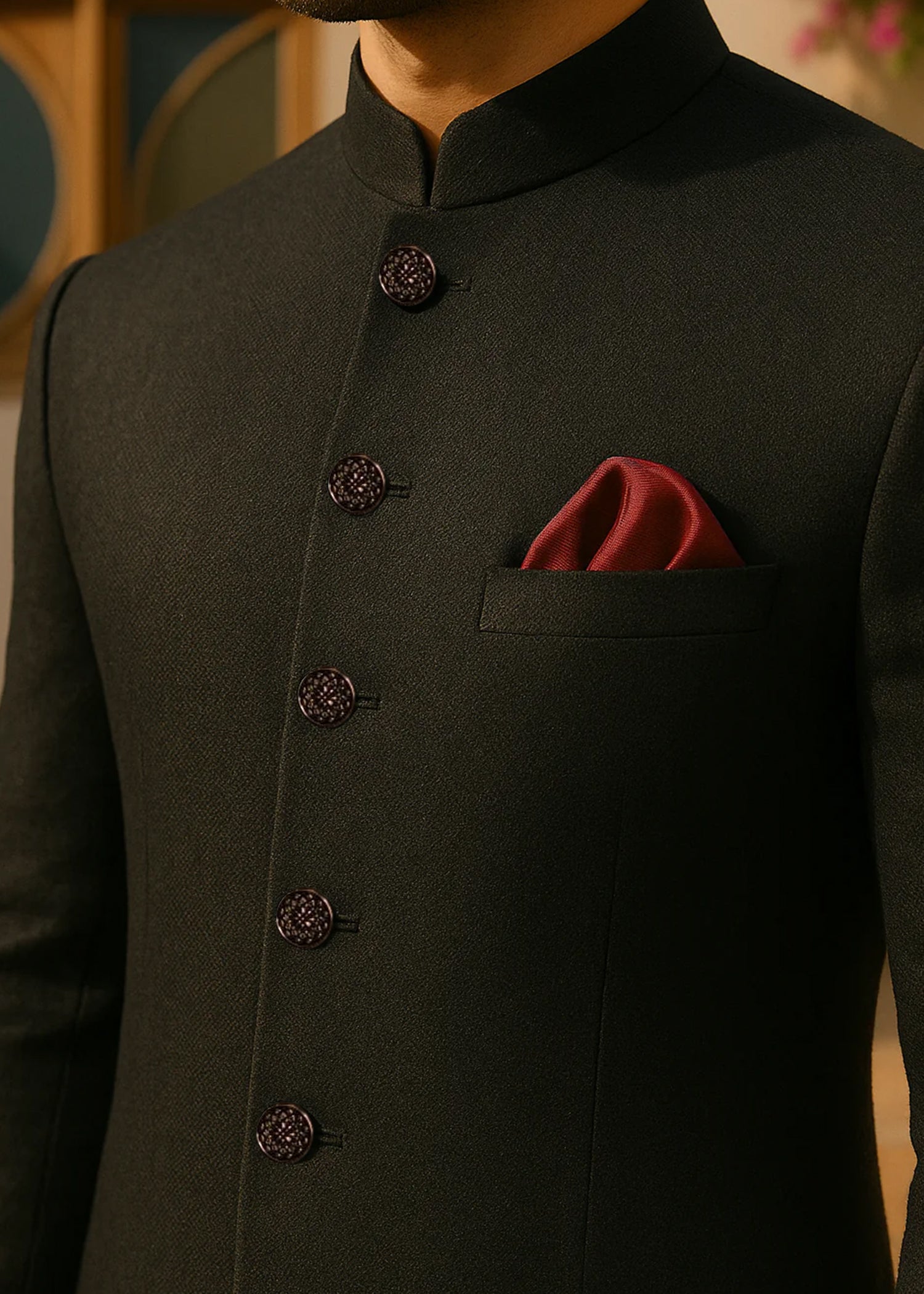 suiting Sherwani in Black