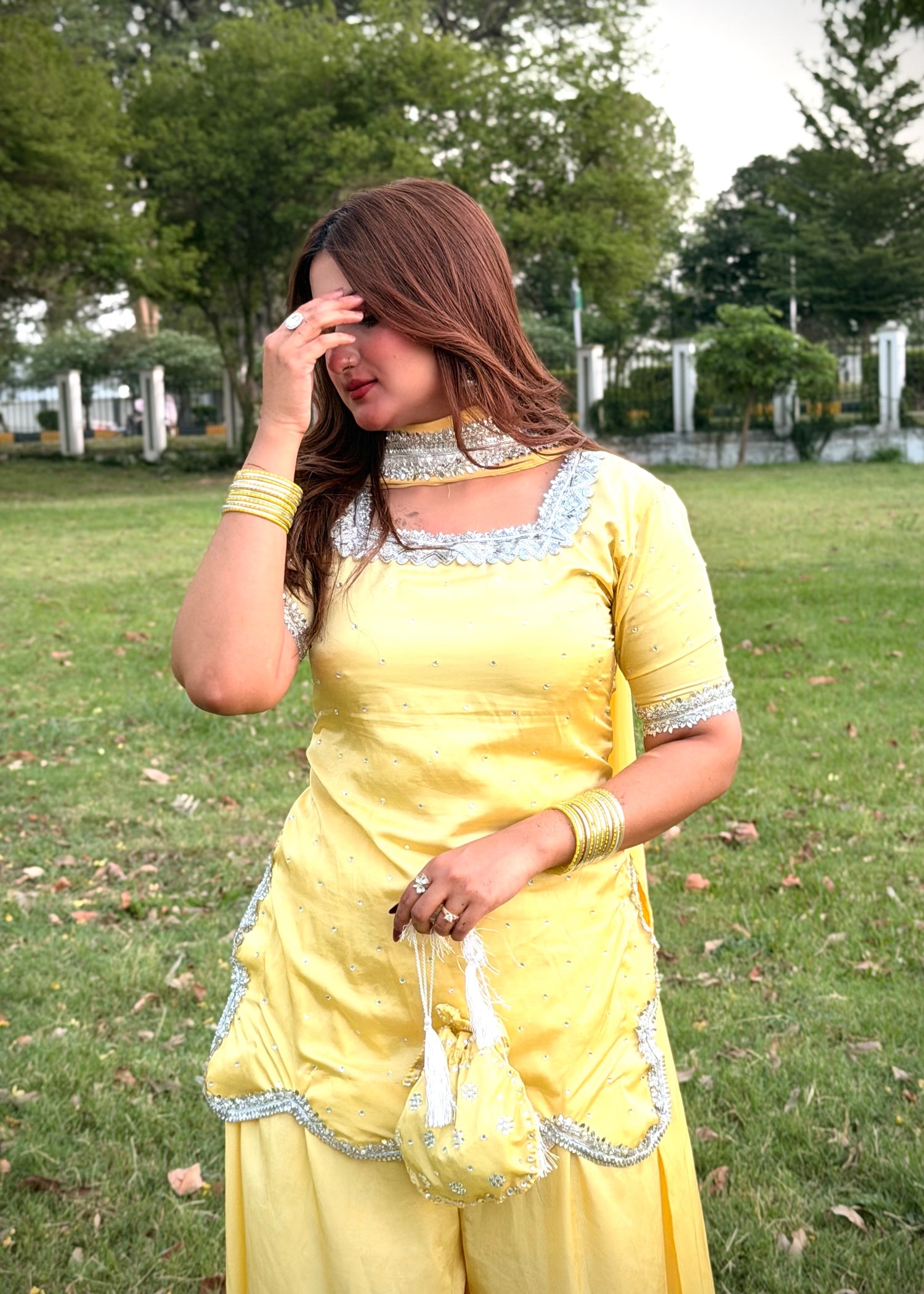 pure silk Sharara in Butter