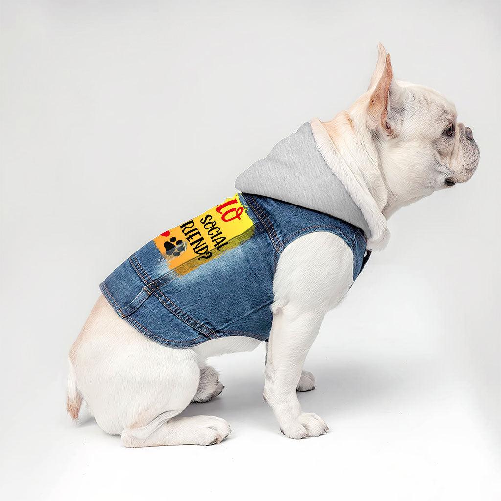 Friend Dog Denim Jacket - Colorful Dog Denim Coat - Printed Dog Clothing