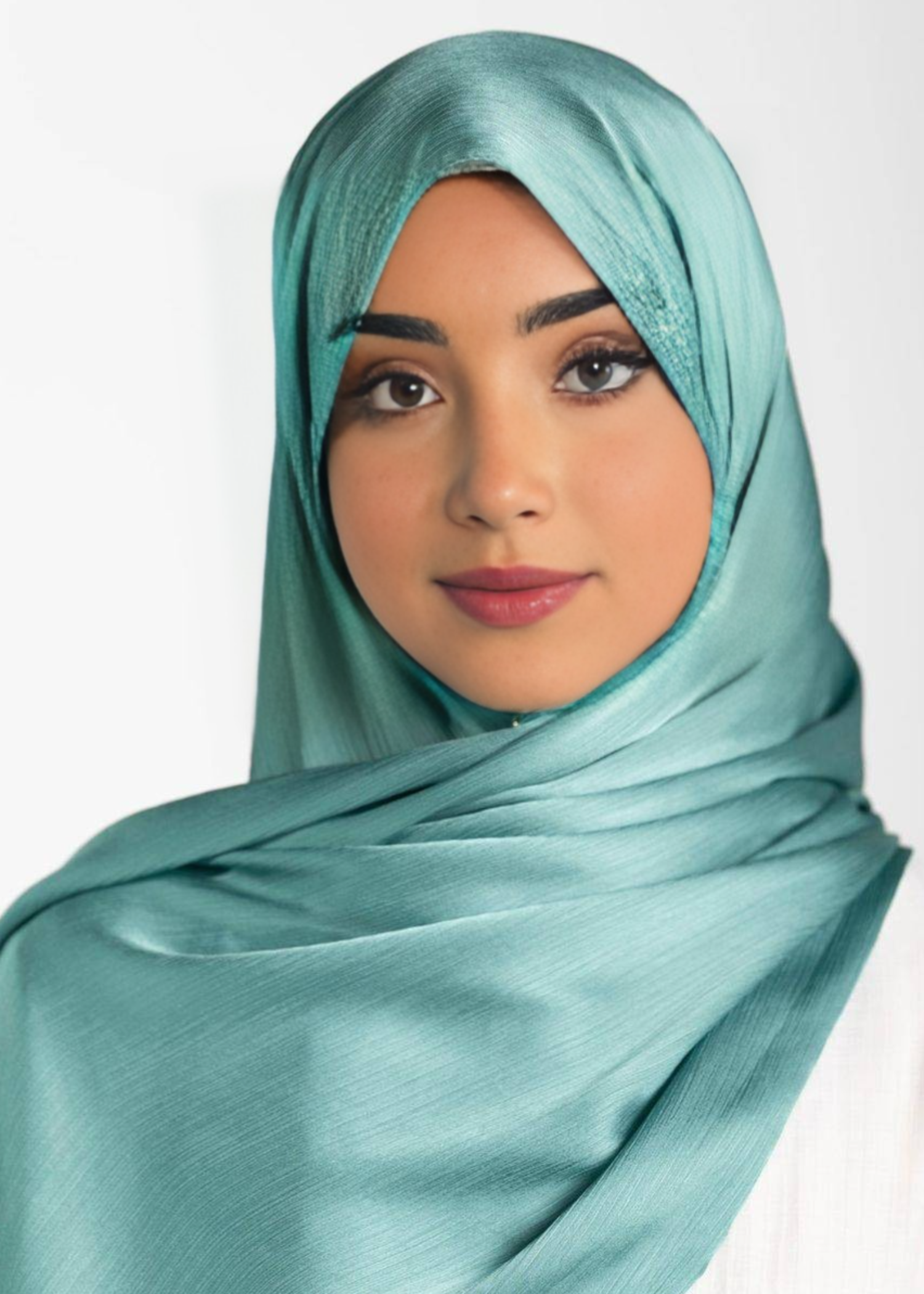 satin crepe Hijab in Sea green