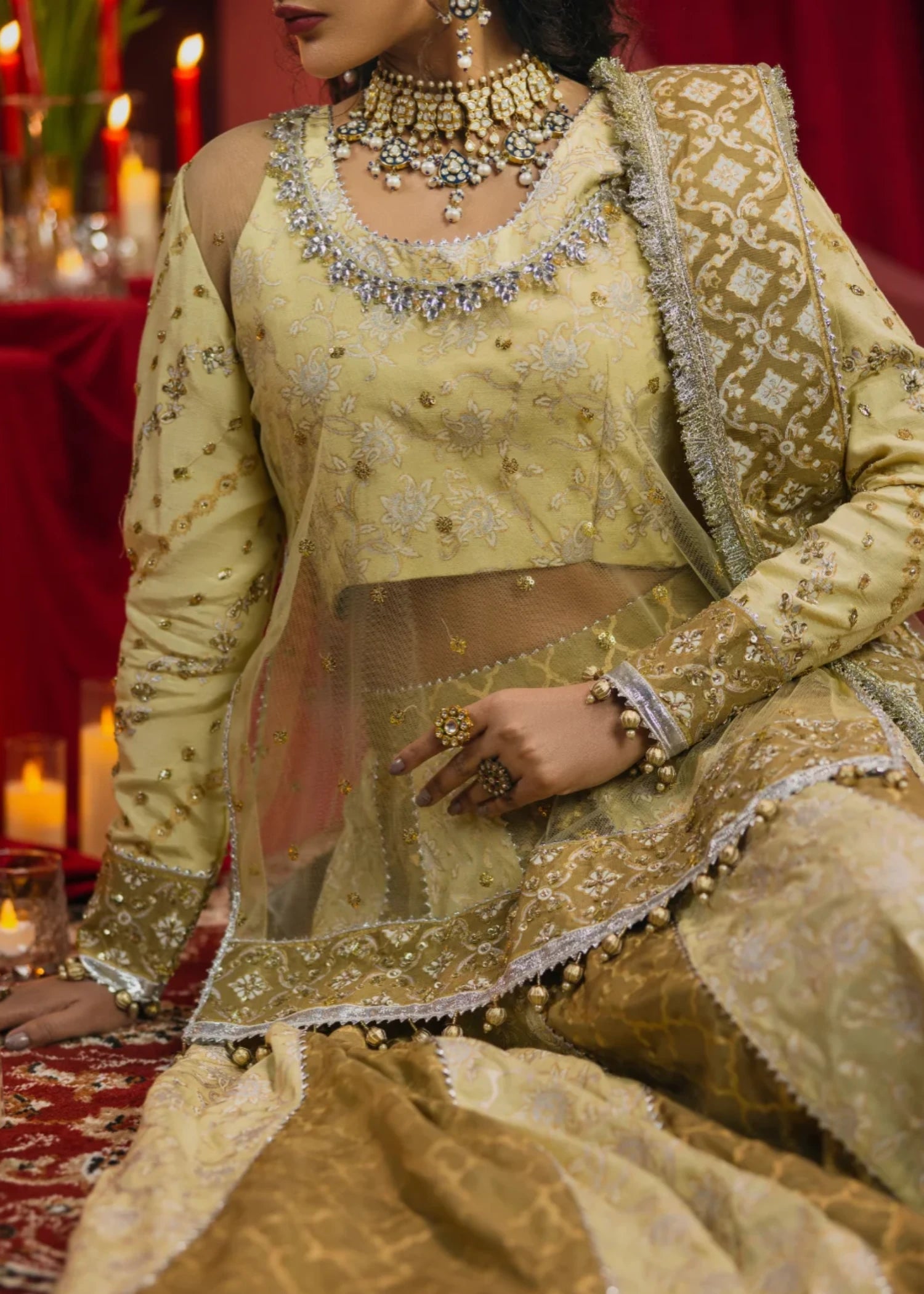 net Unstitched in Pale yellow