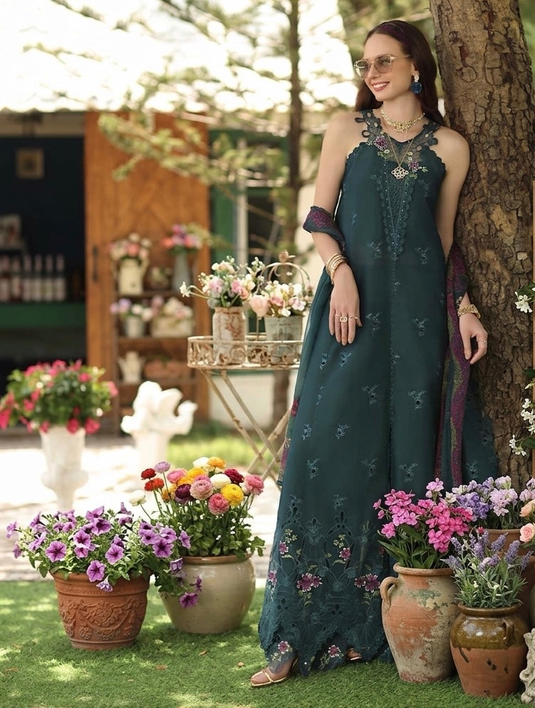 Noor Eid Printskhas Lawn – D6 – Coblat Teal