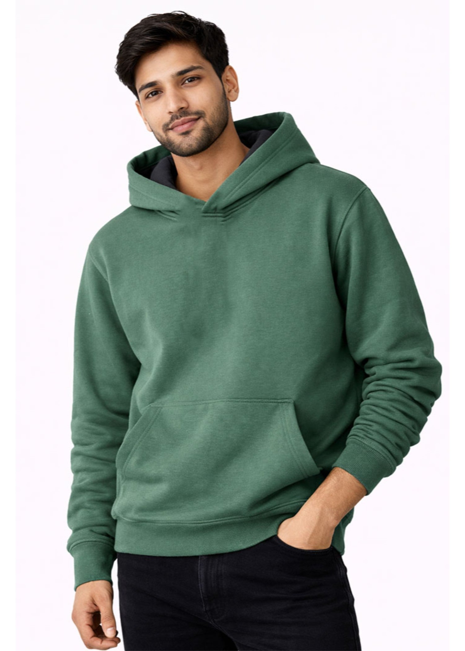 fleece Hoodie in Forest green by Topco.Pk