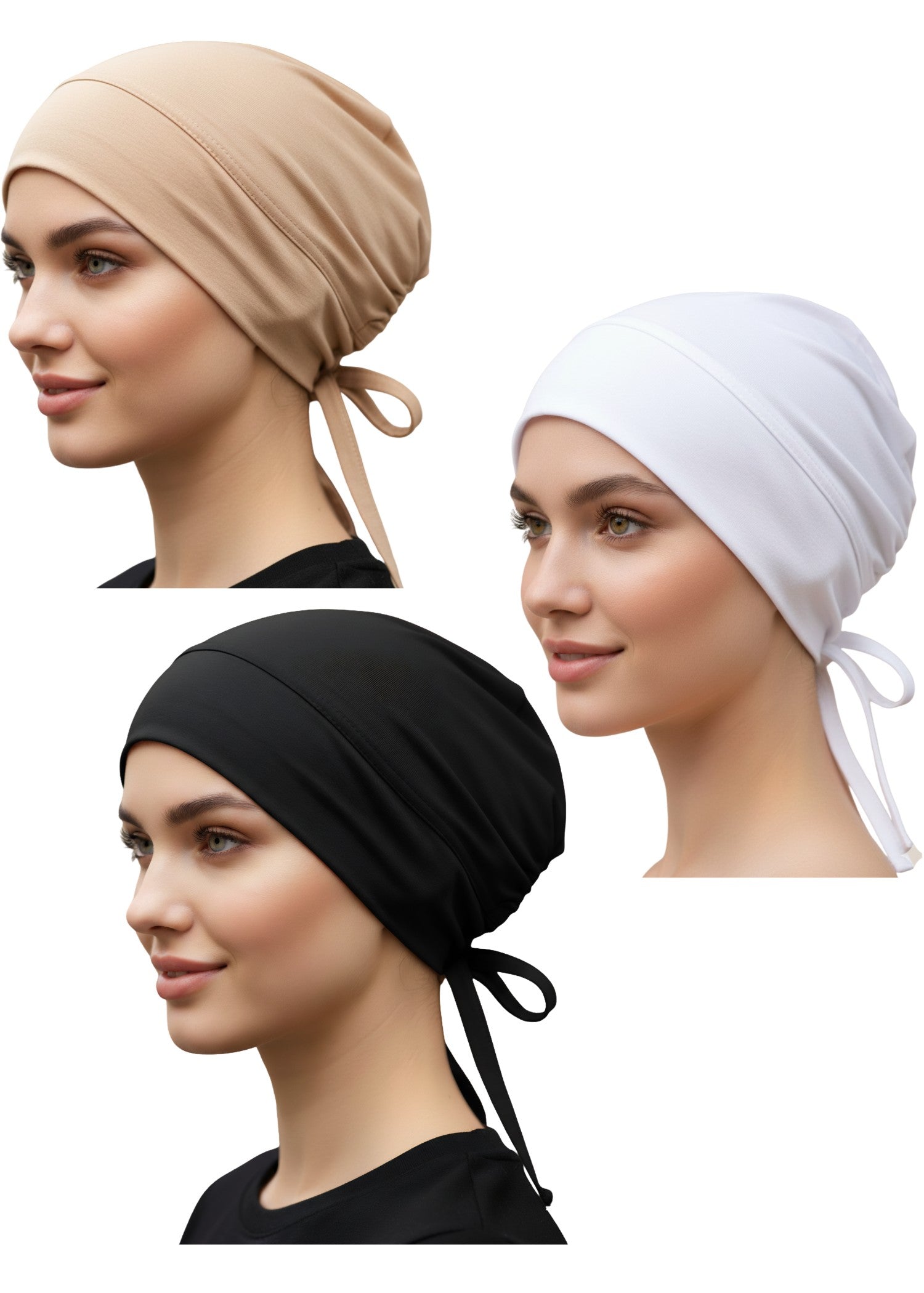 jersey knit Hijab in Black, blonde, porcelain