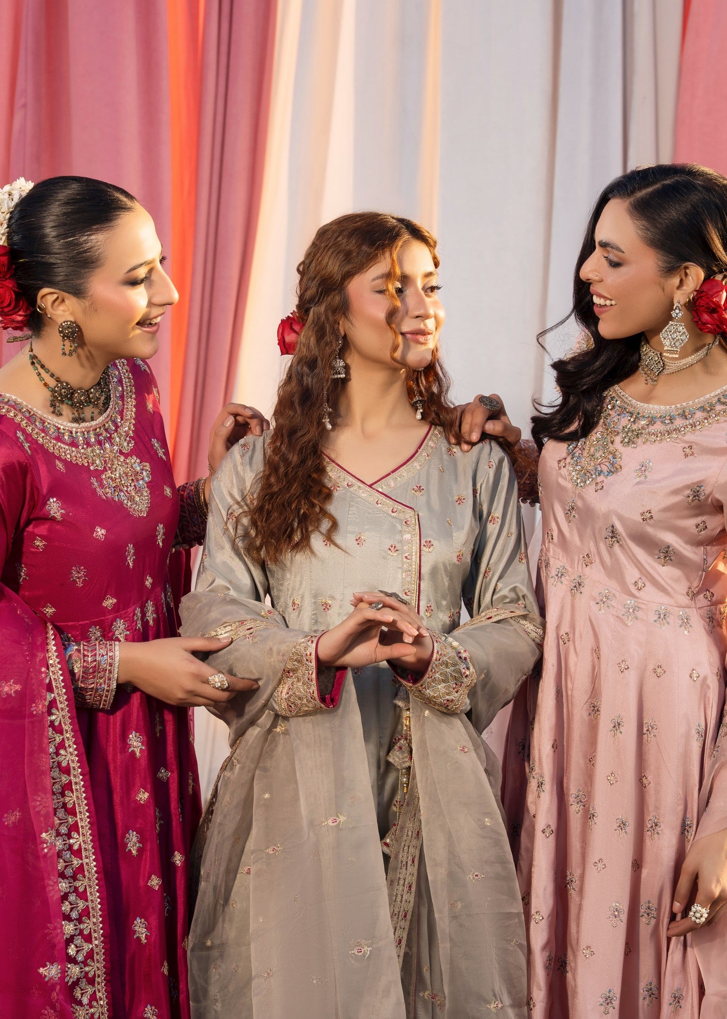 silk Angrakha in Ash grey
