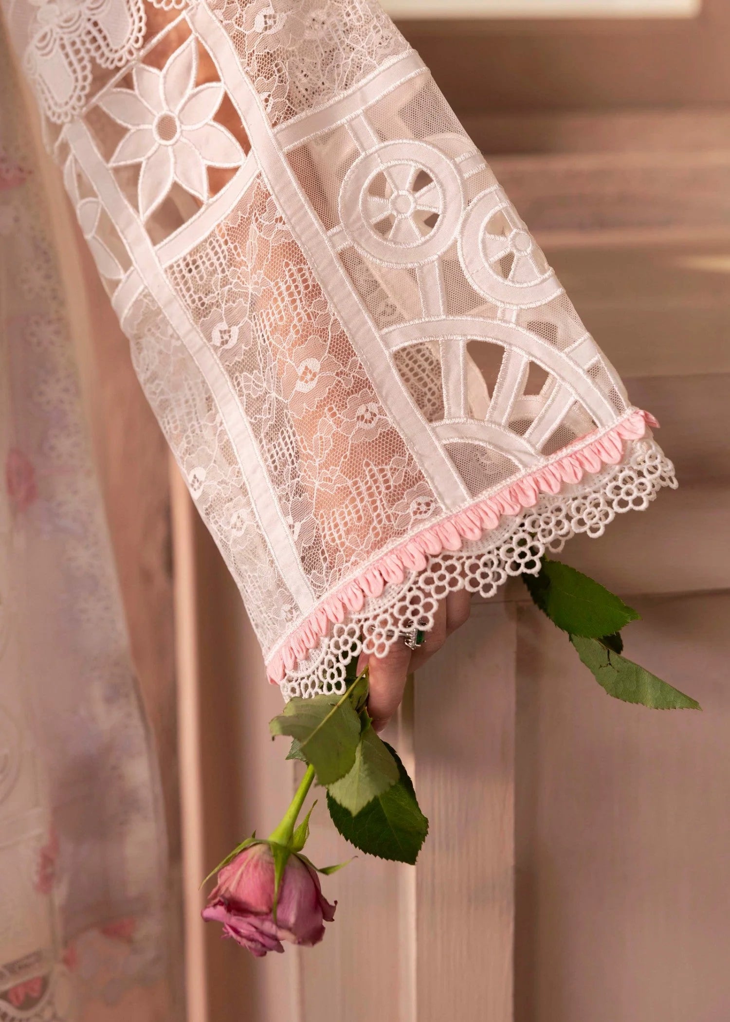 voile Kurta Set in White