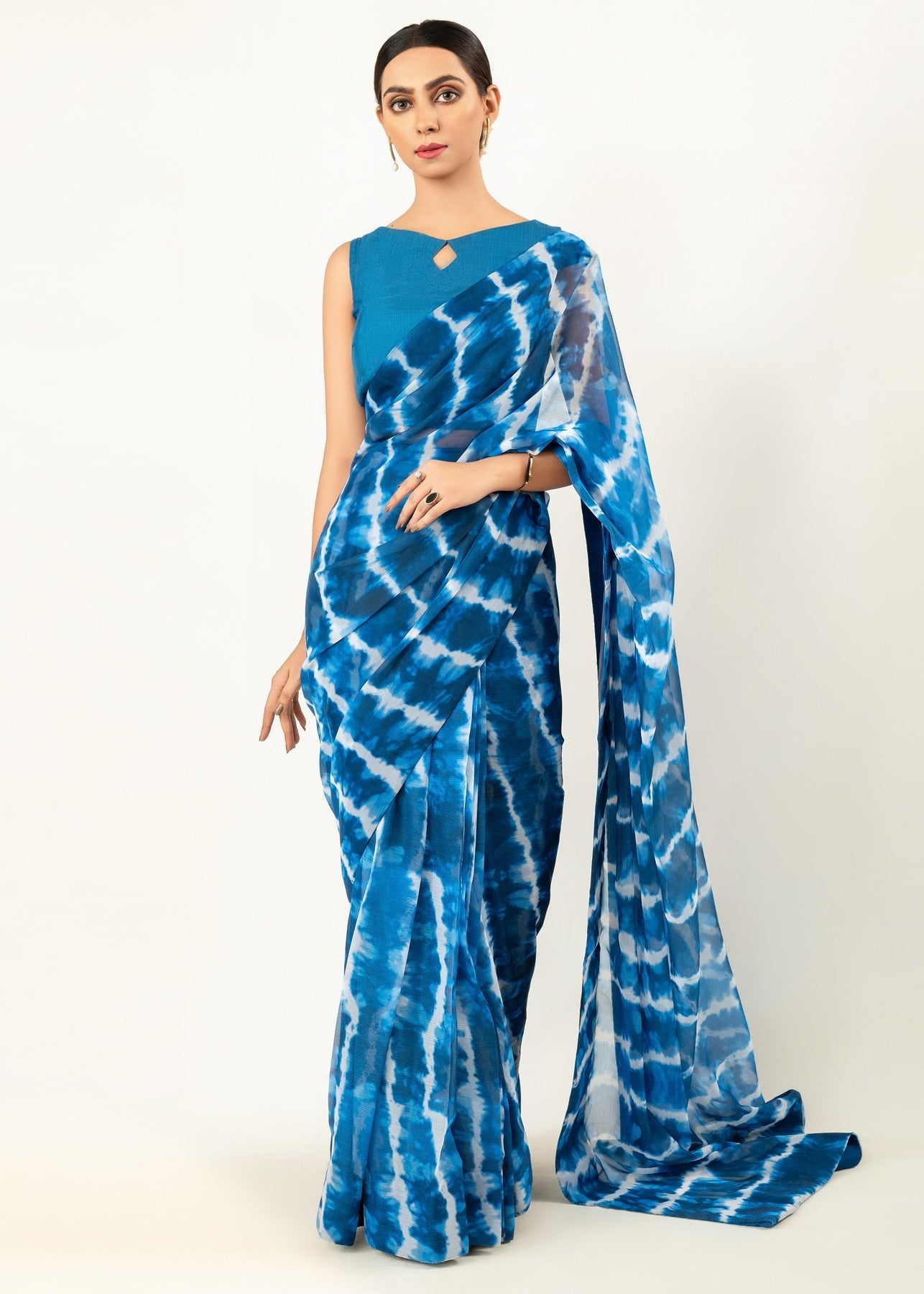 chiffon Unstitched in Navy blue