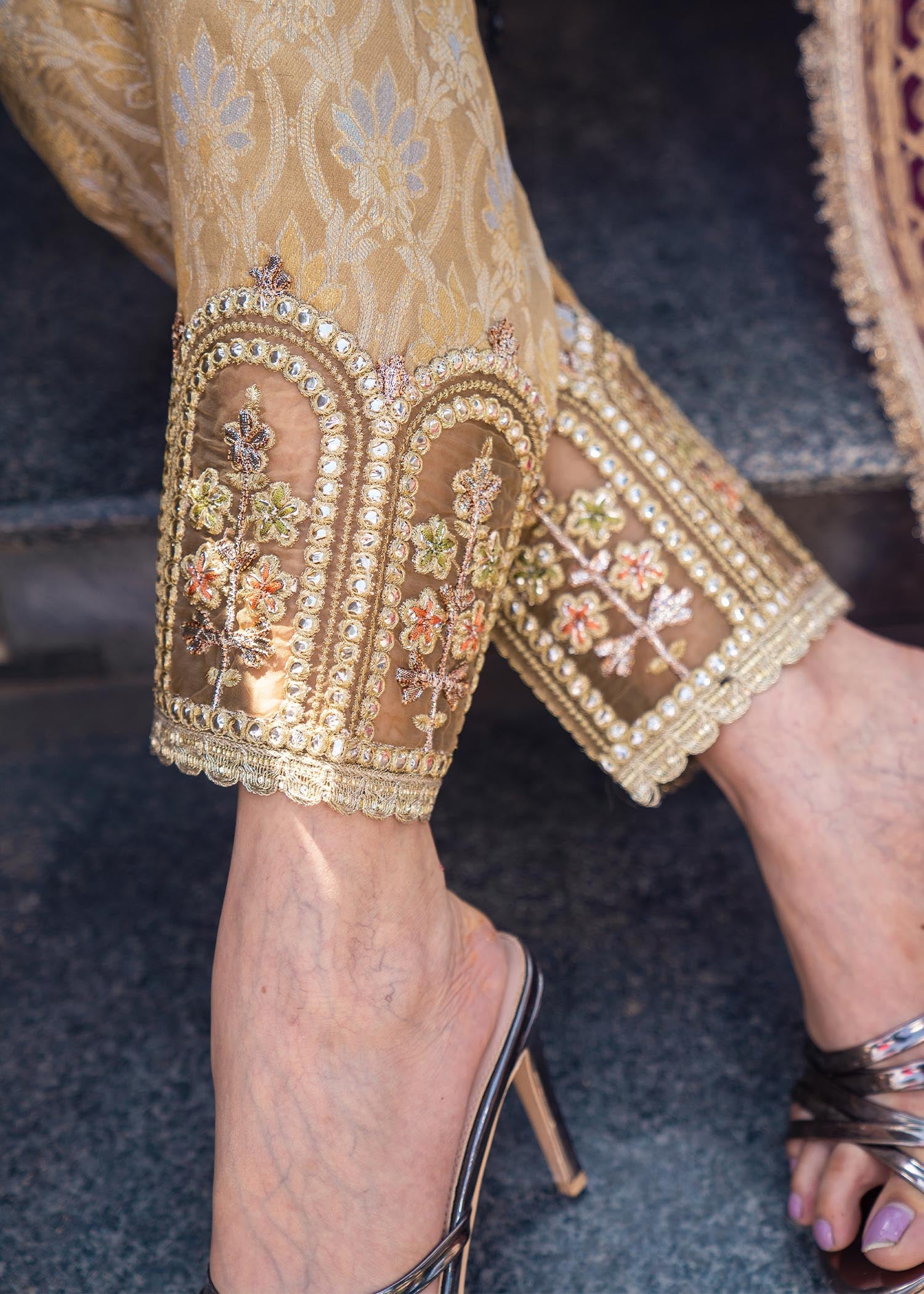 masuri Kurta Set in Golden brown