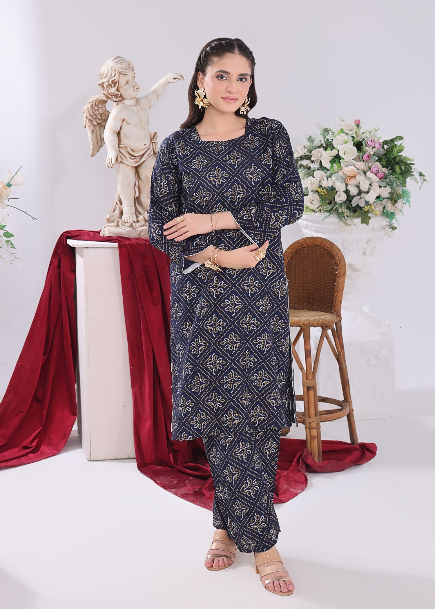 linen Co Ord Sets in Navy blue