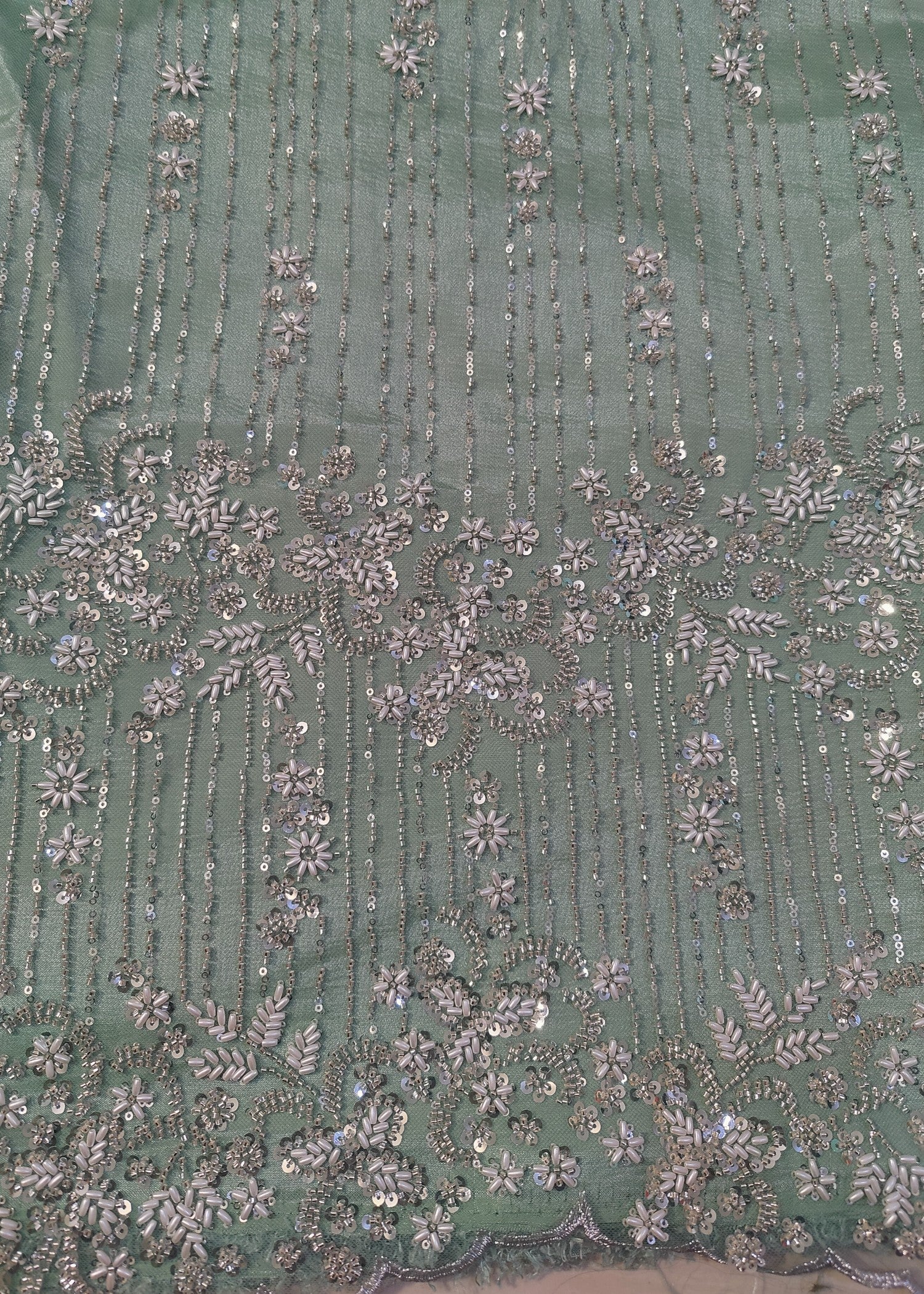 net Unstitched in Moss green