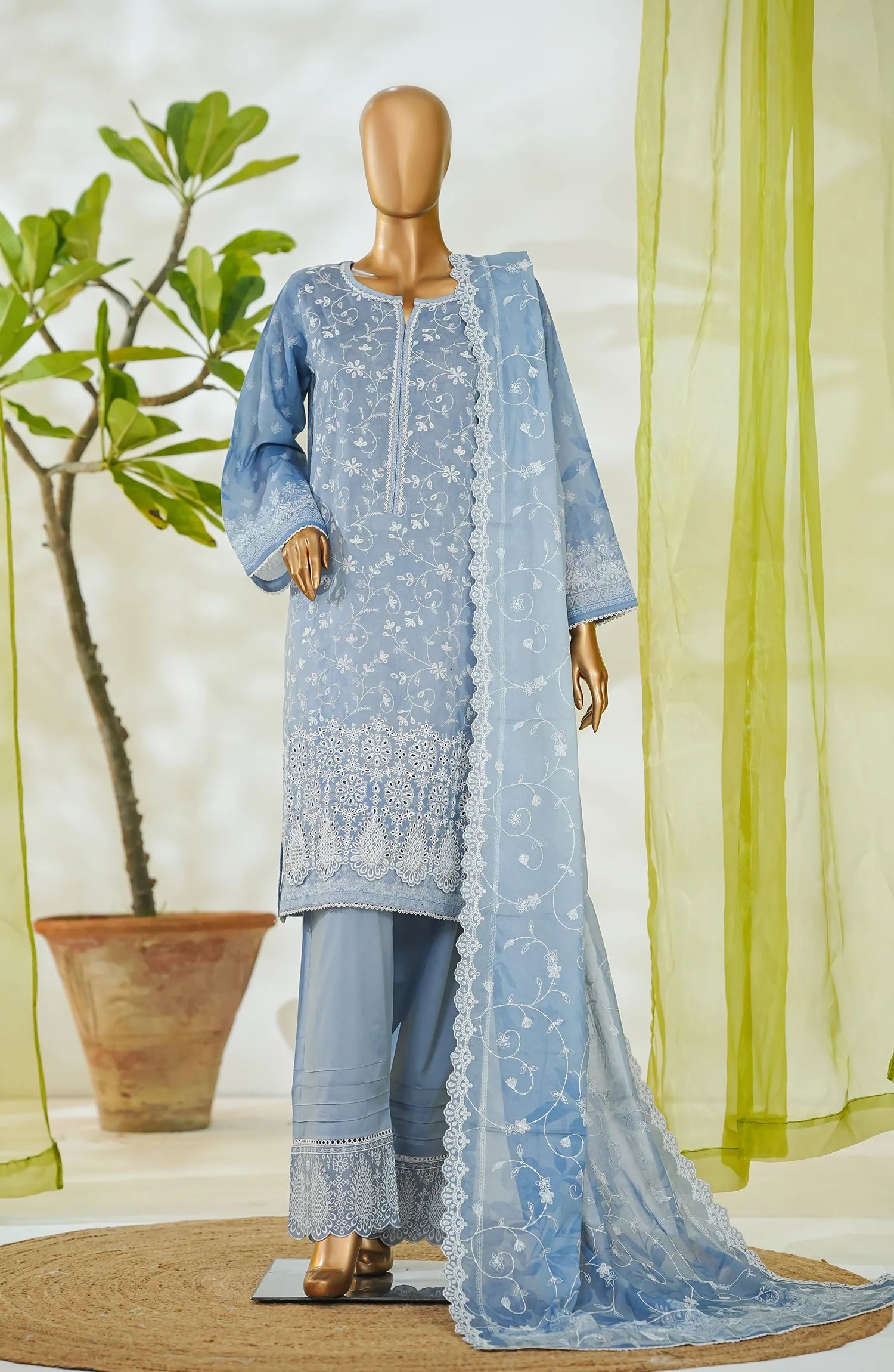 RTW White & White Embroidered Lawn – 5