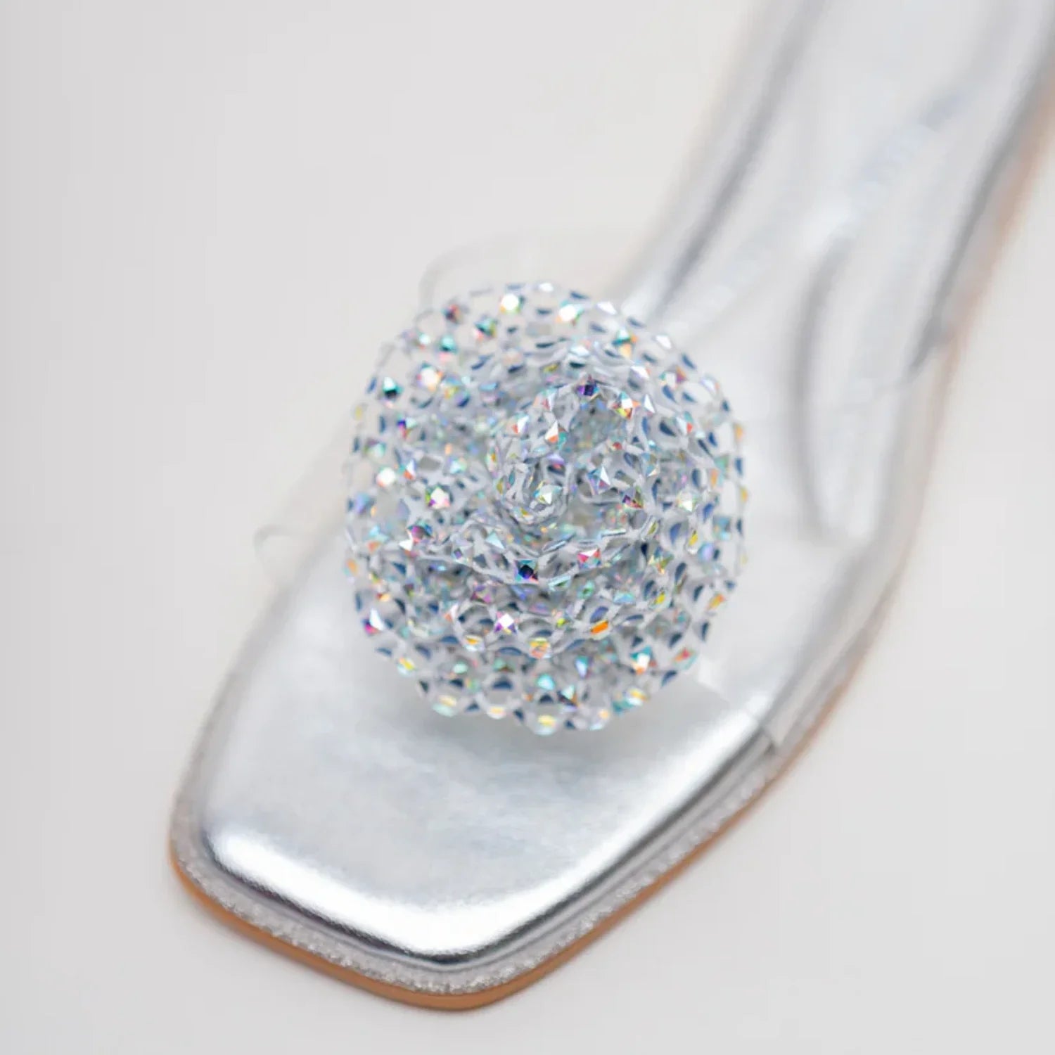 Slides in Silver by - High Quality Women Slides JLB9317
