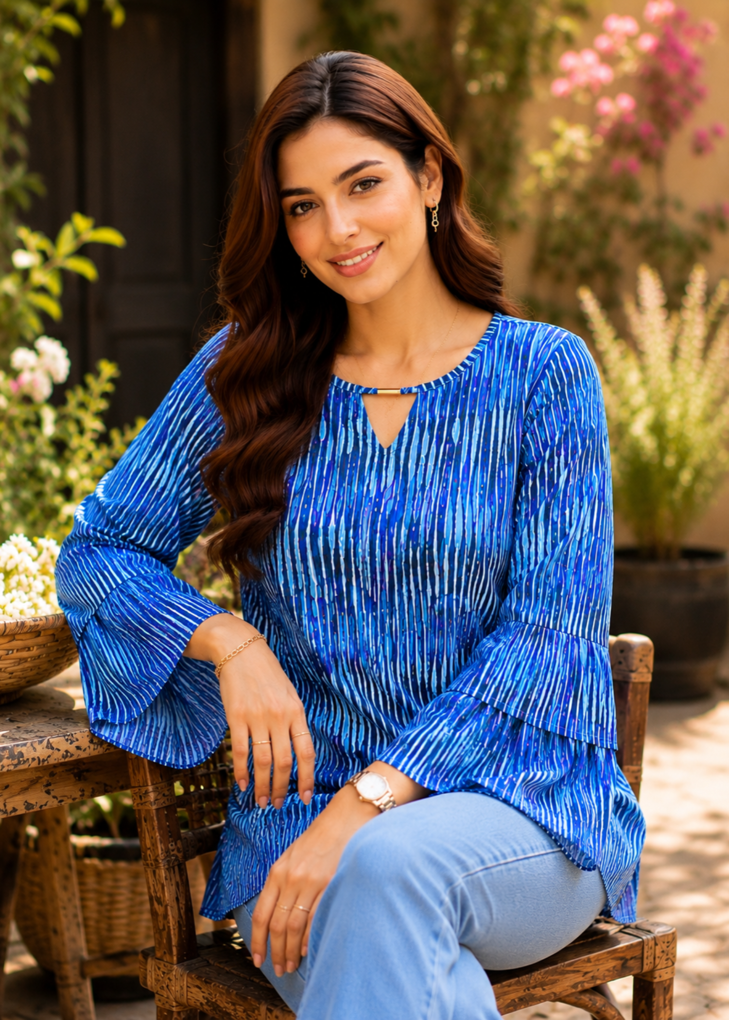 lawn cotton Tunic in Multi
