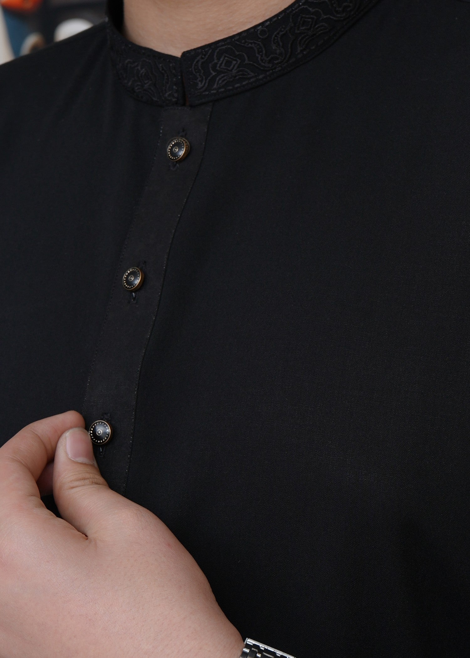 wash & wear Kurta in Black