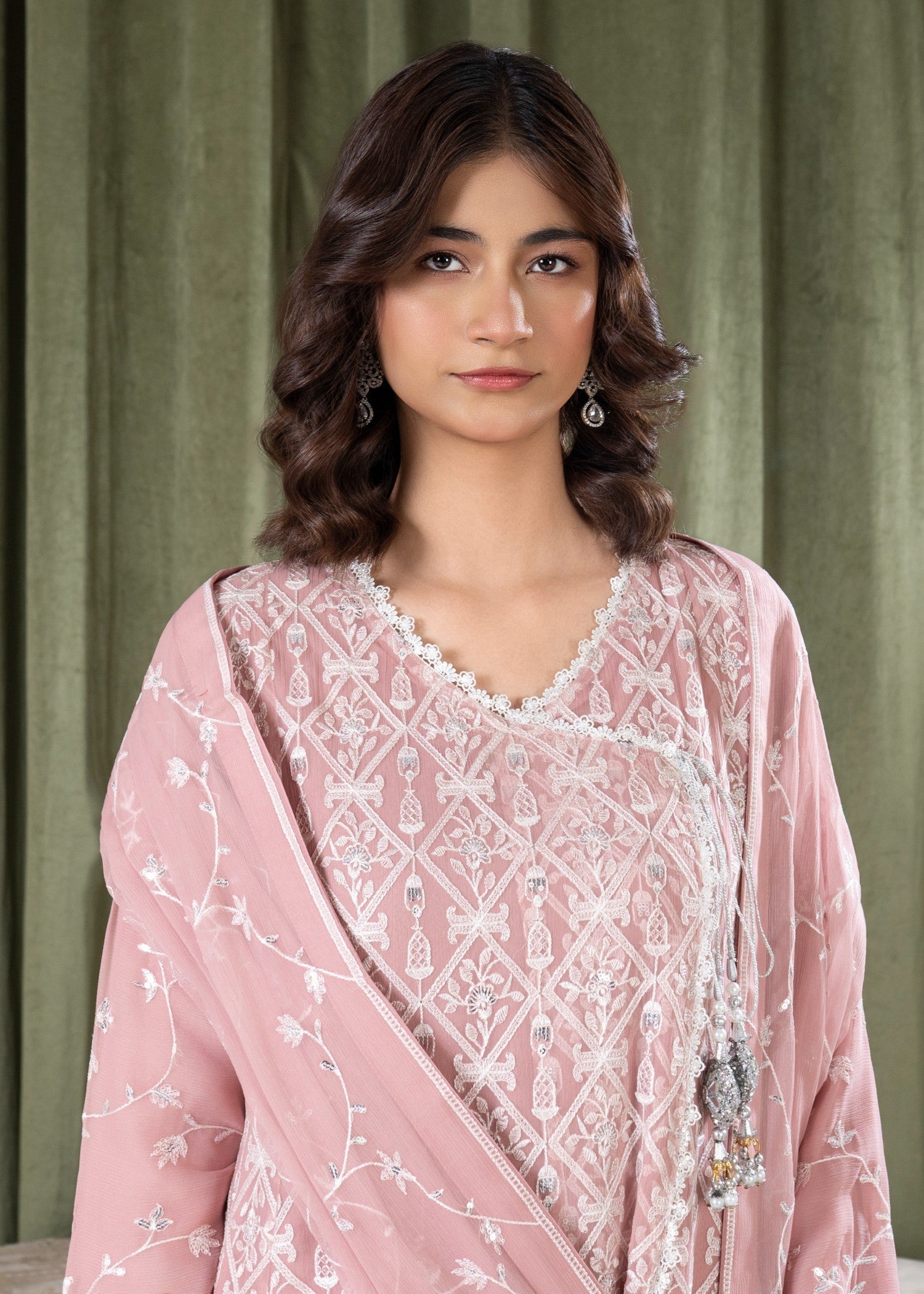 bemberg crinkle chiffon Maxi in Pink