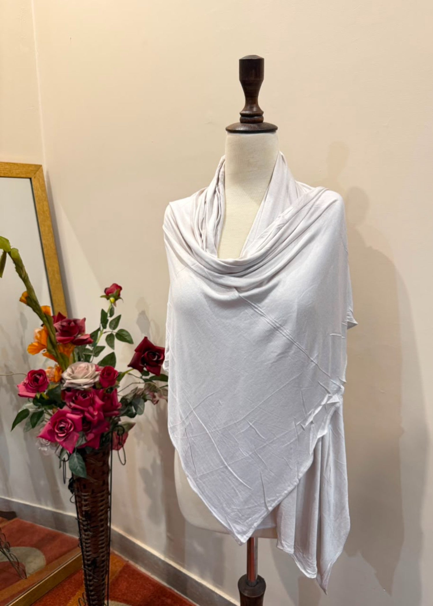 jersey knit Hijab in Off-white