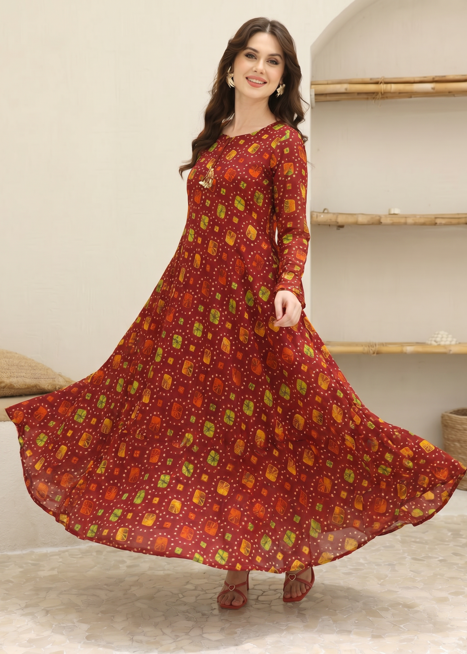 lawn Maxi in Red