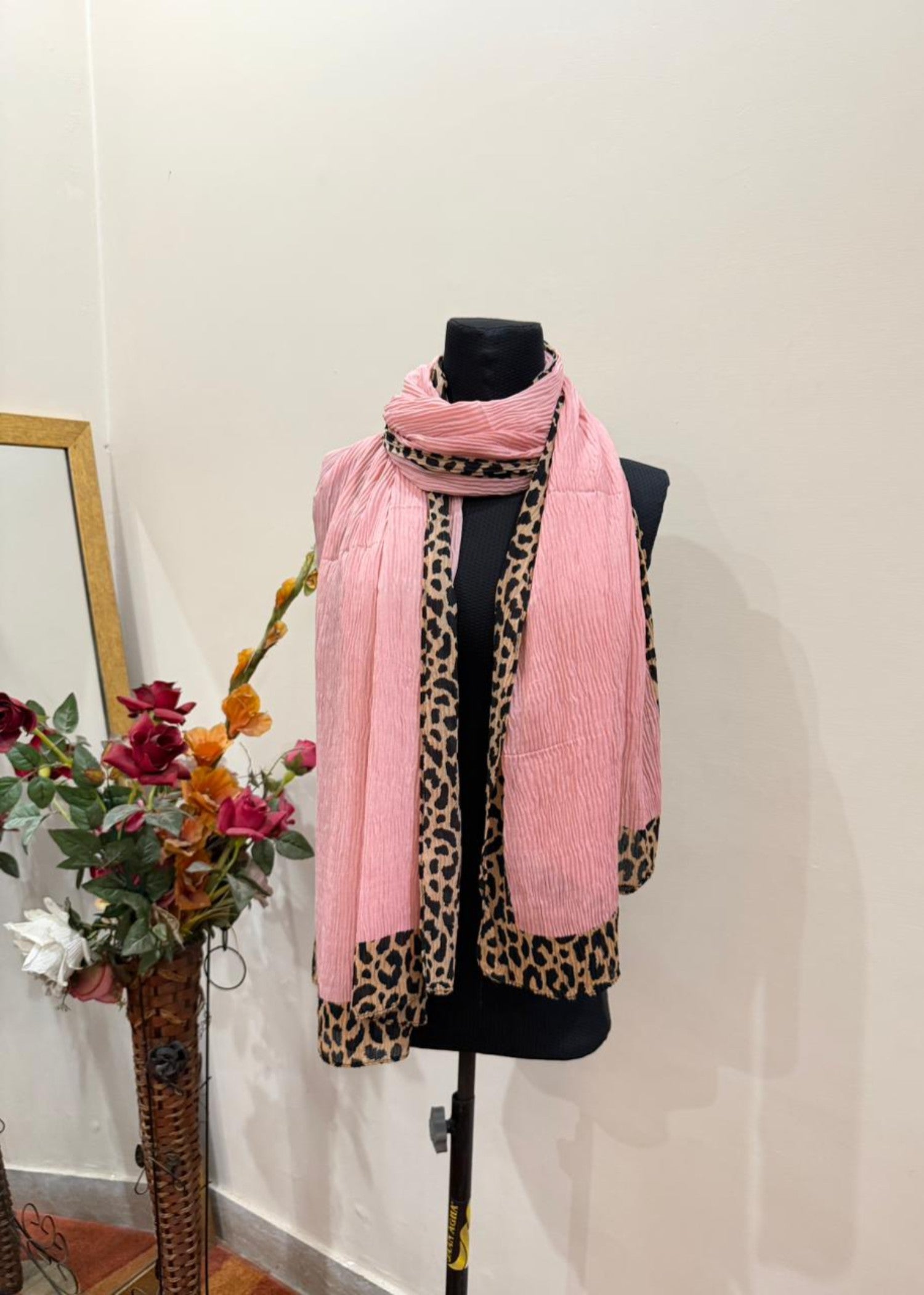 textured lawn Hijab in Blush pink