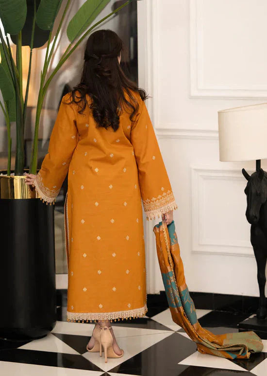 dhanak Kurta Set in Goldenrod