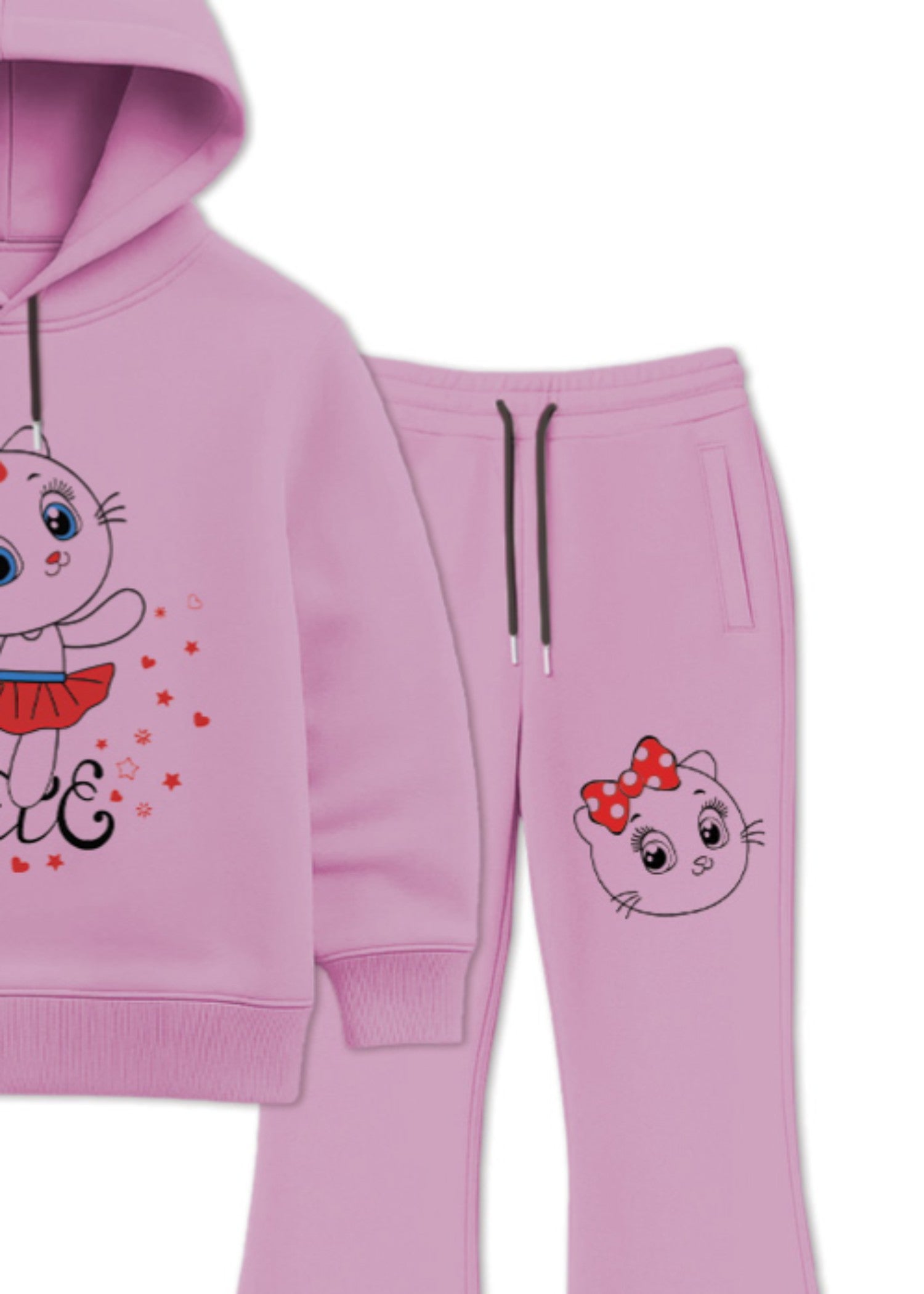 fleece Hoodie in Pink