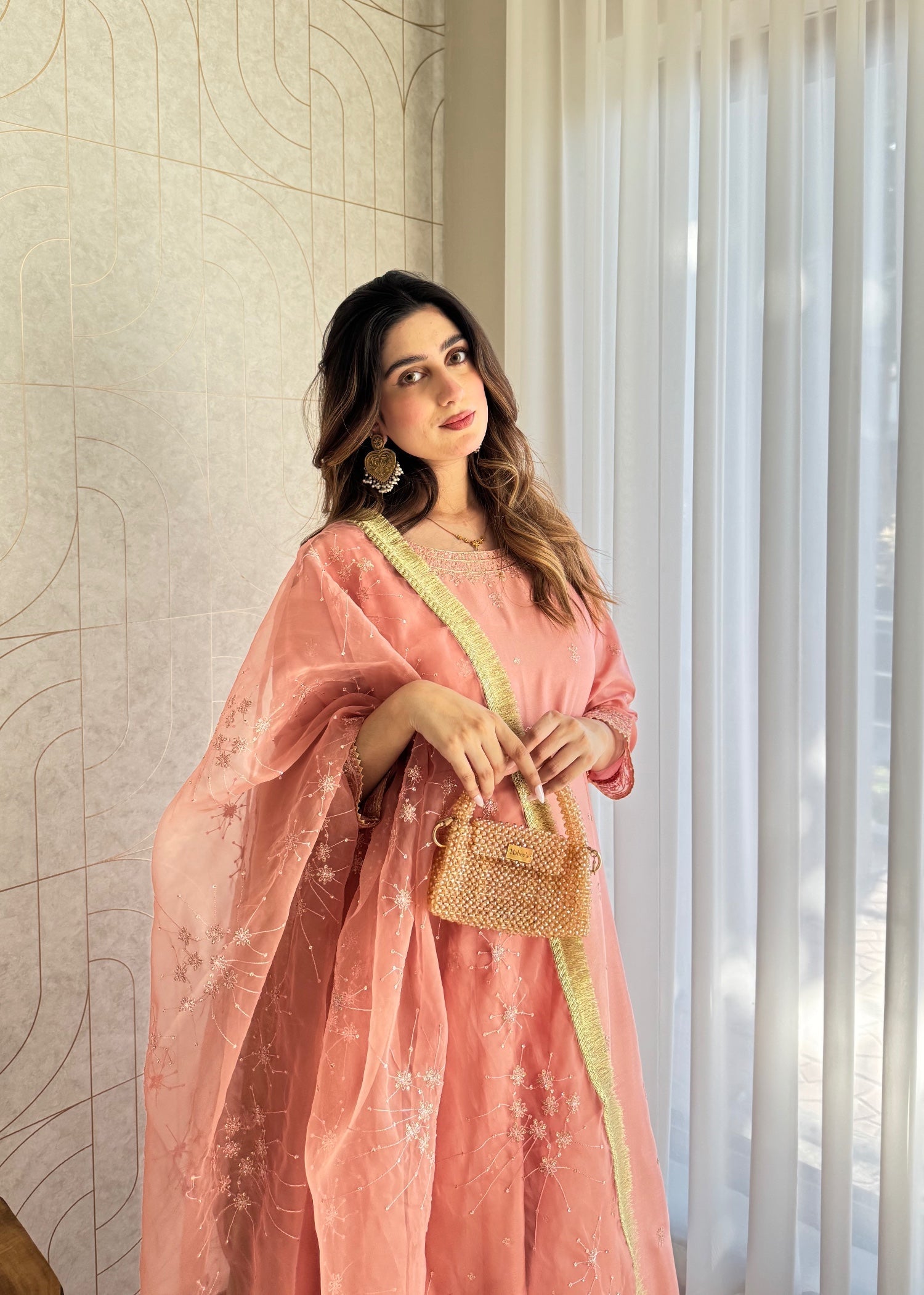 kattan silk Maxi in Pink