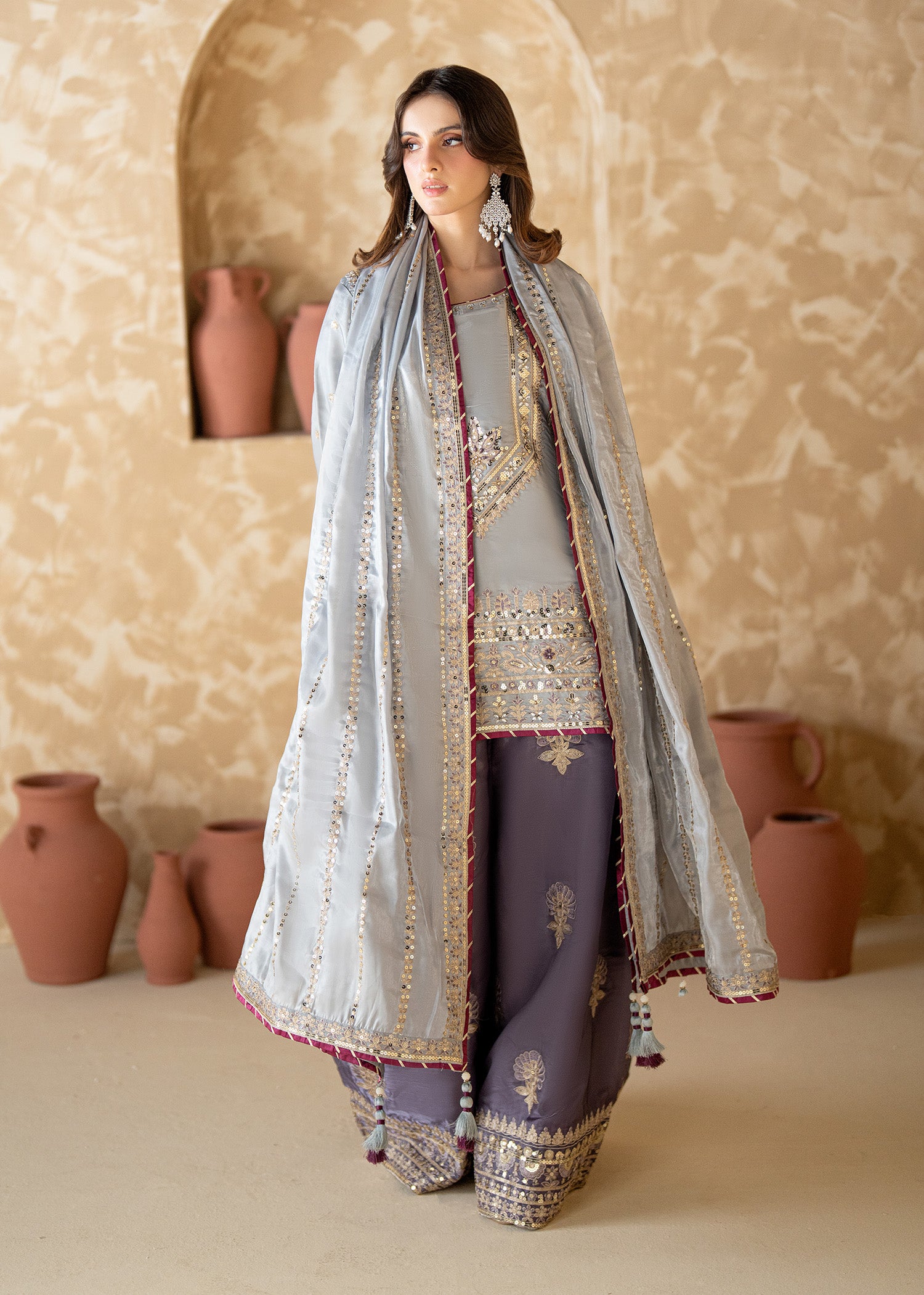 silk Kurta Set in Multi