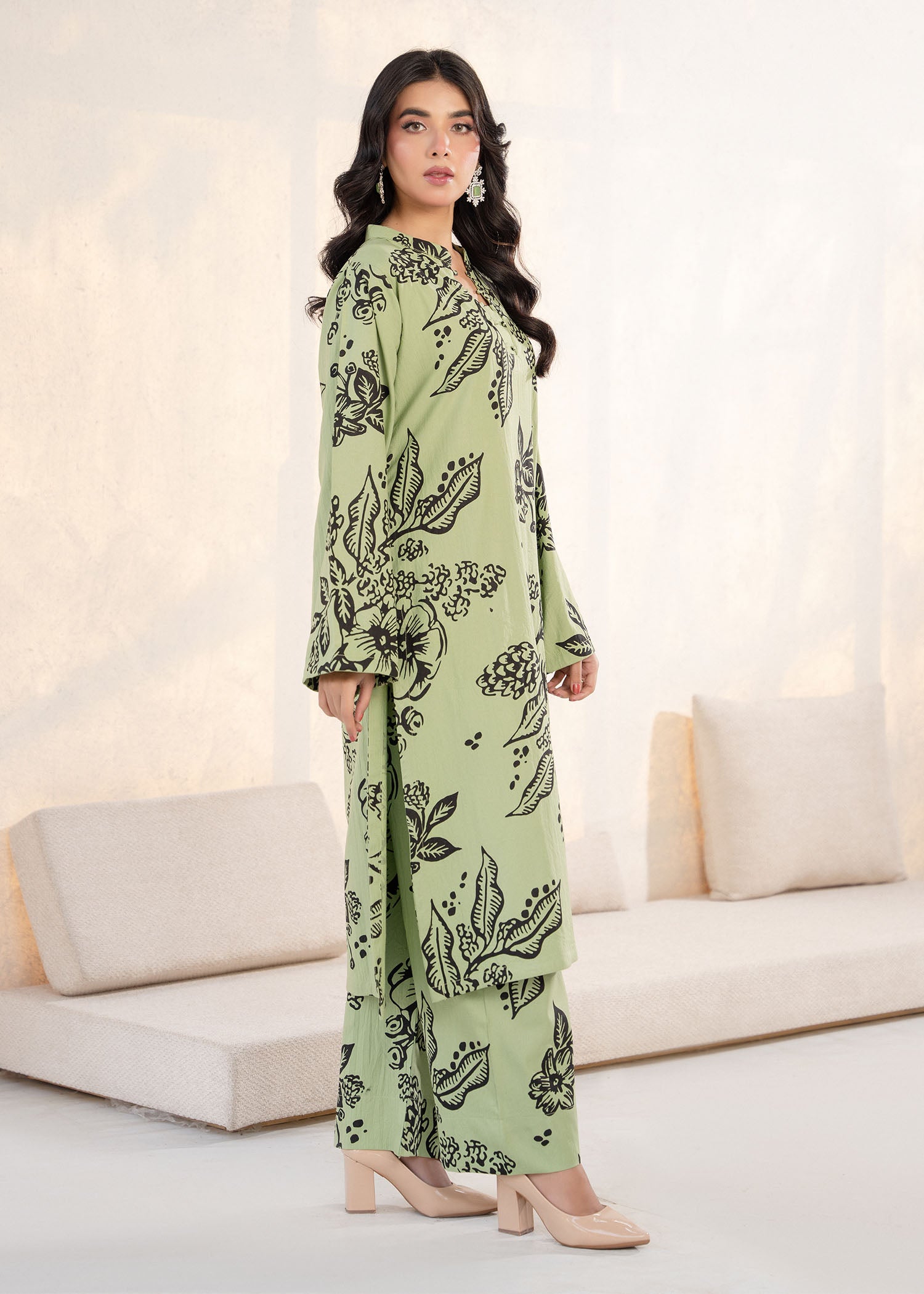 wool viscose Co Ord Sets in Pistachio green