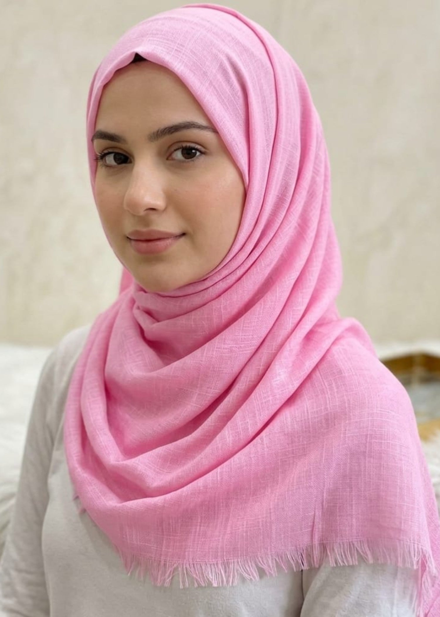 blended wool Hijab in Pink