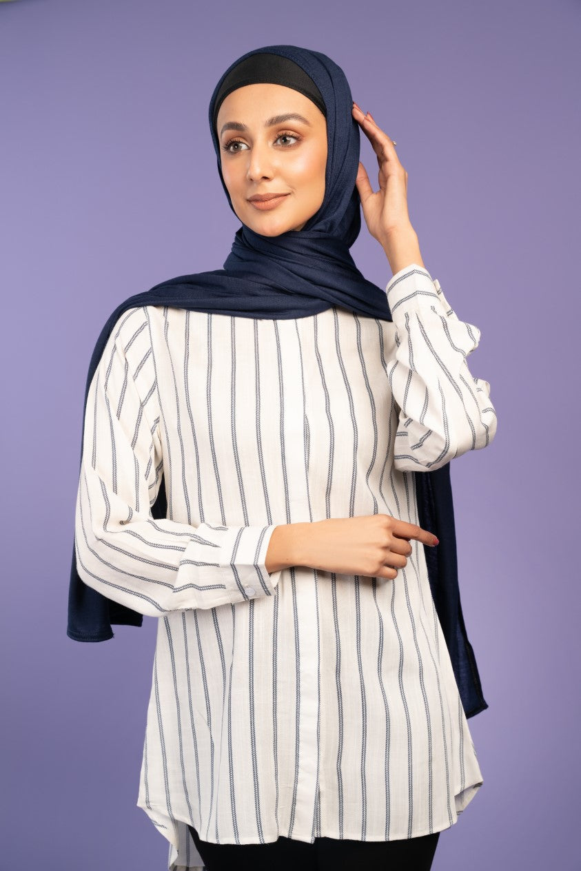 single jersey knit Hijab in Navy blue