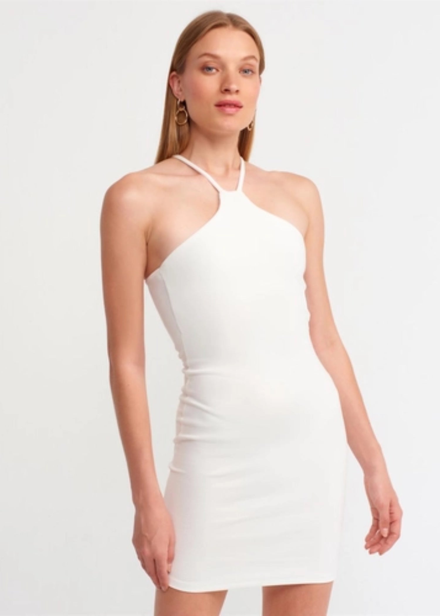 jersey knit Dress in White