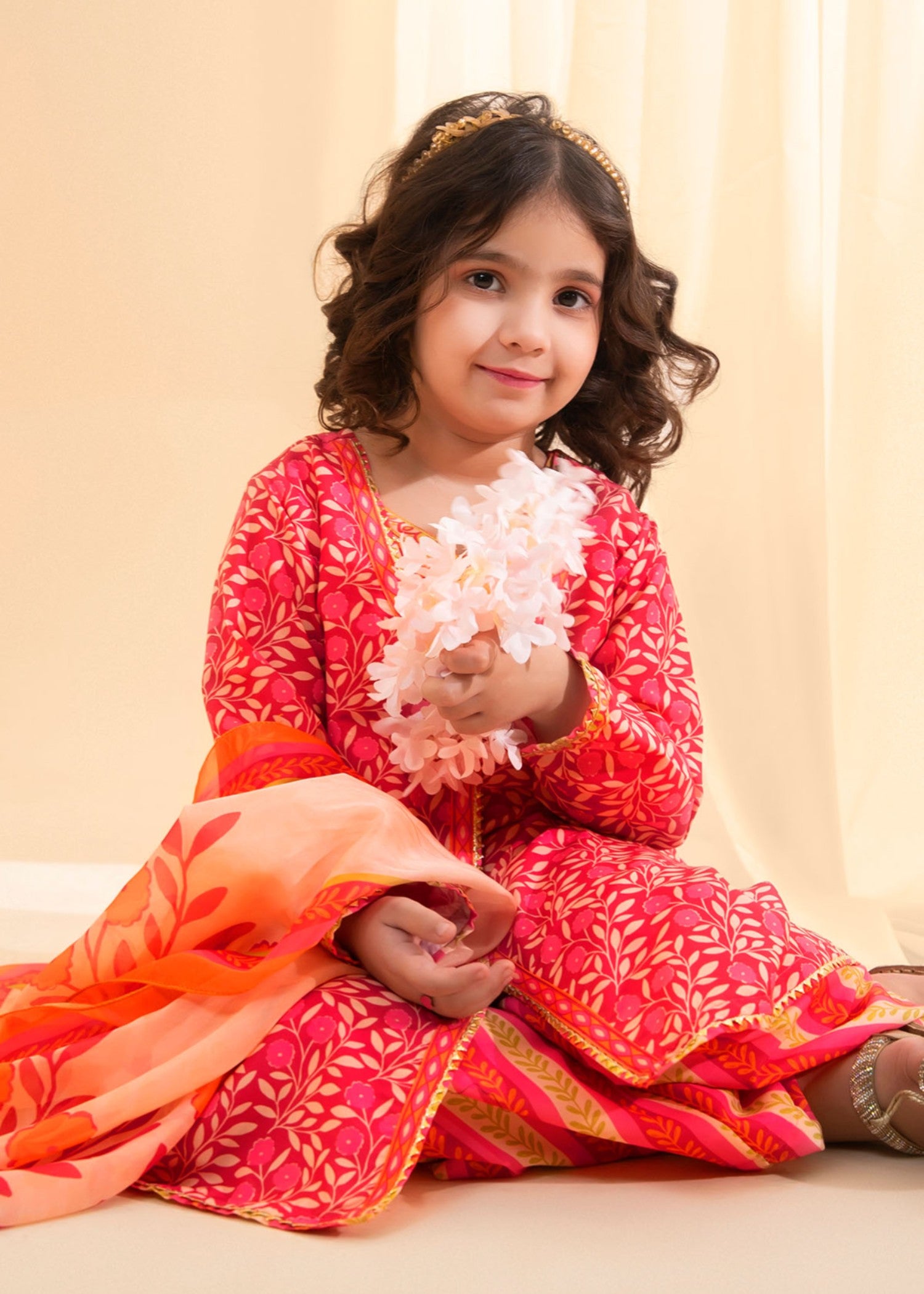 poly lawn Gown in Hot pink