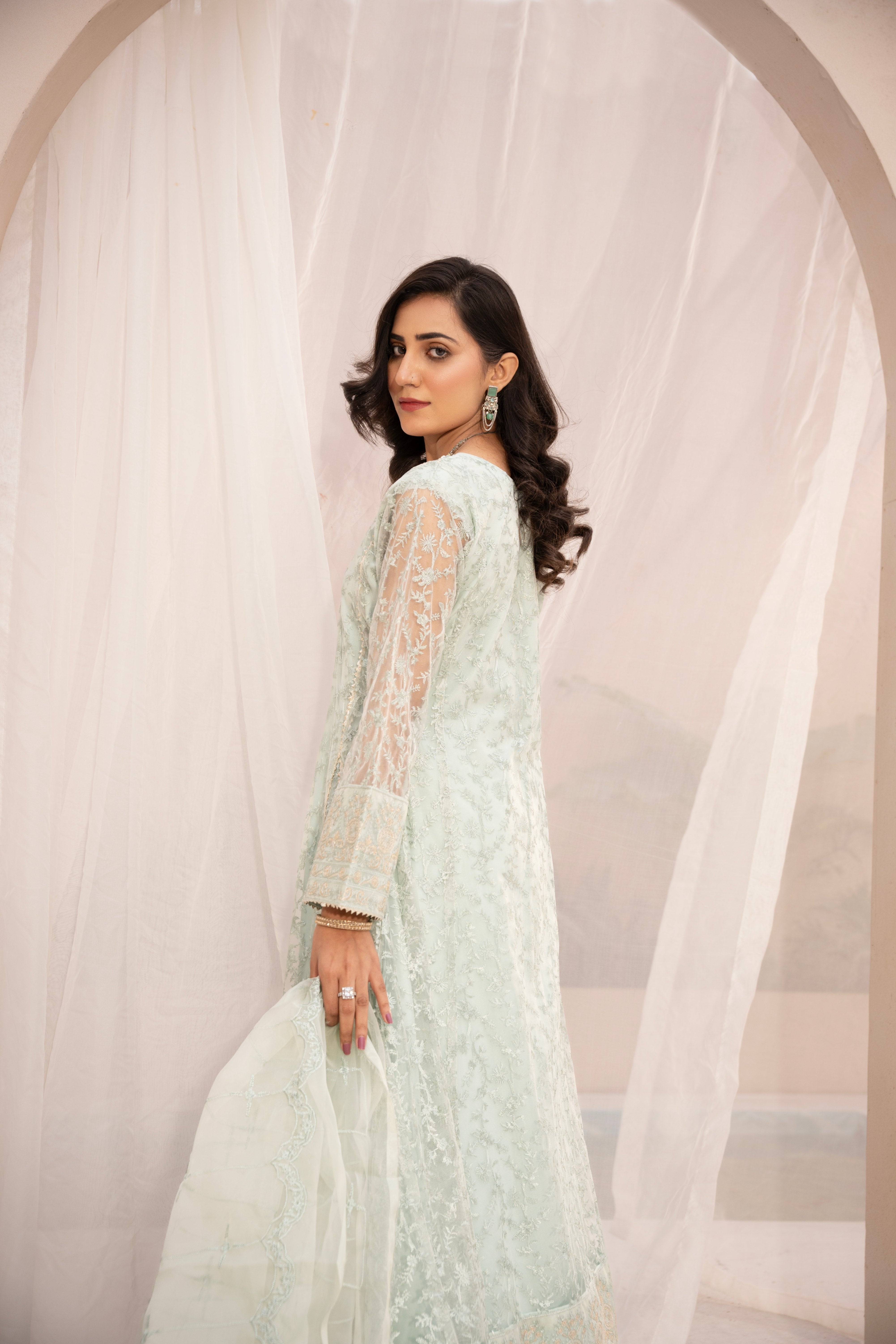 net Maxi in Tea green
