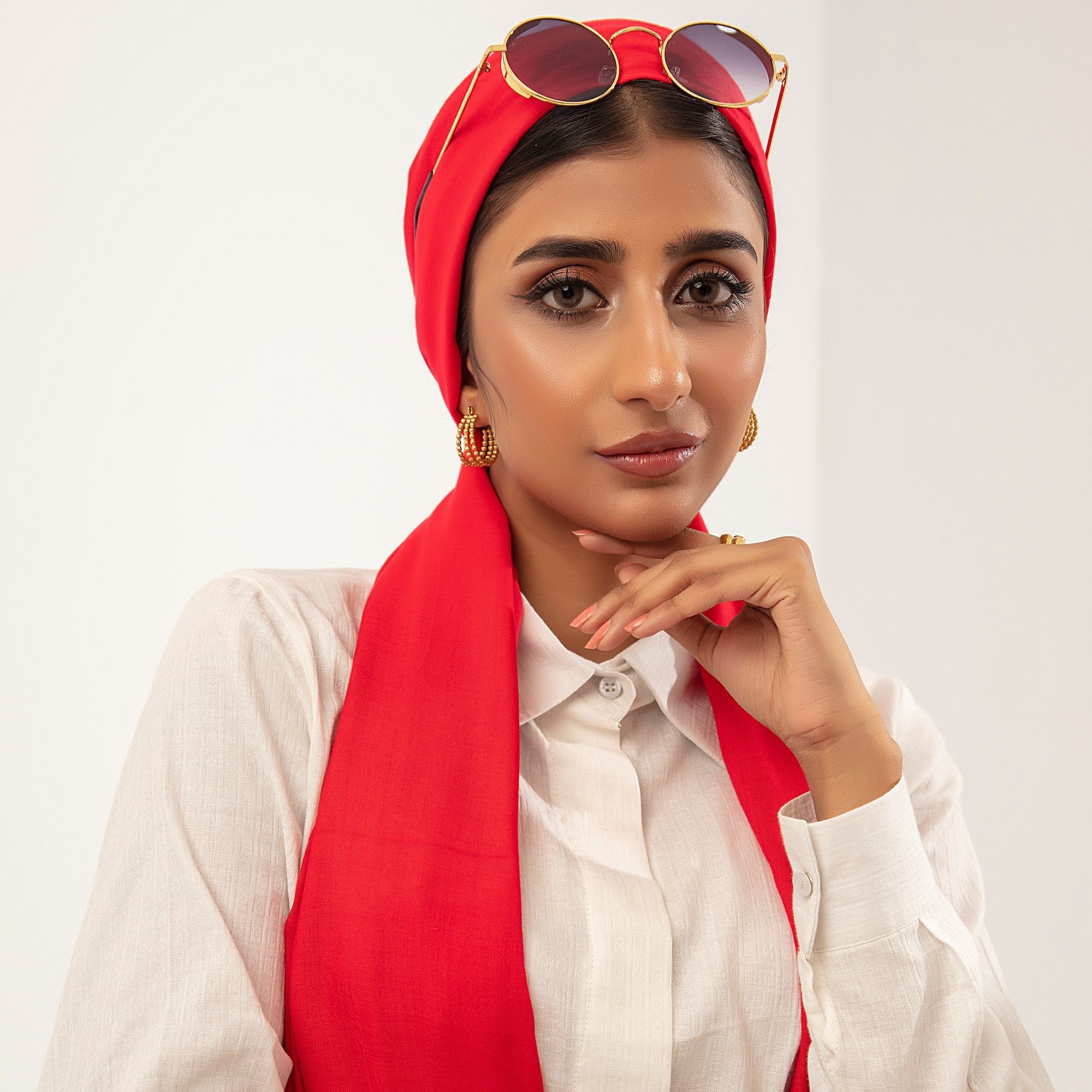 Scarf in Red Color by - Trendy Women Scarf XMF1157