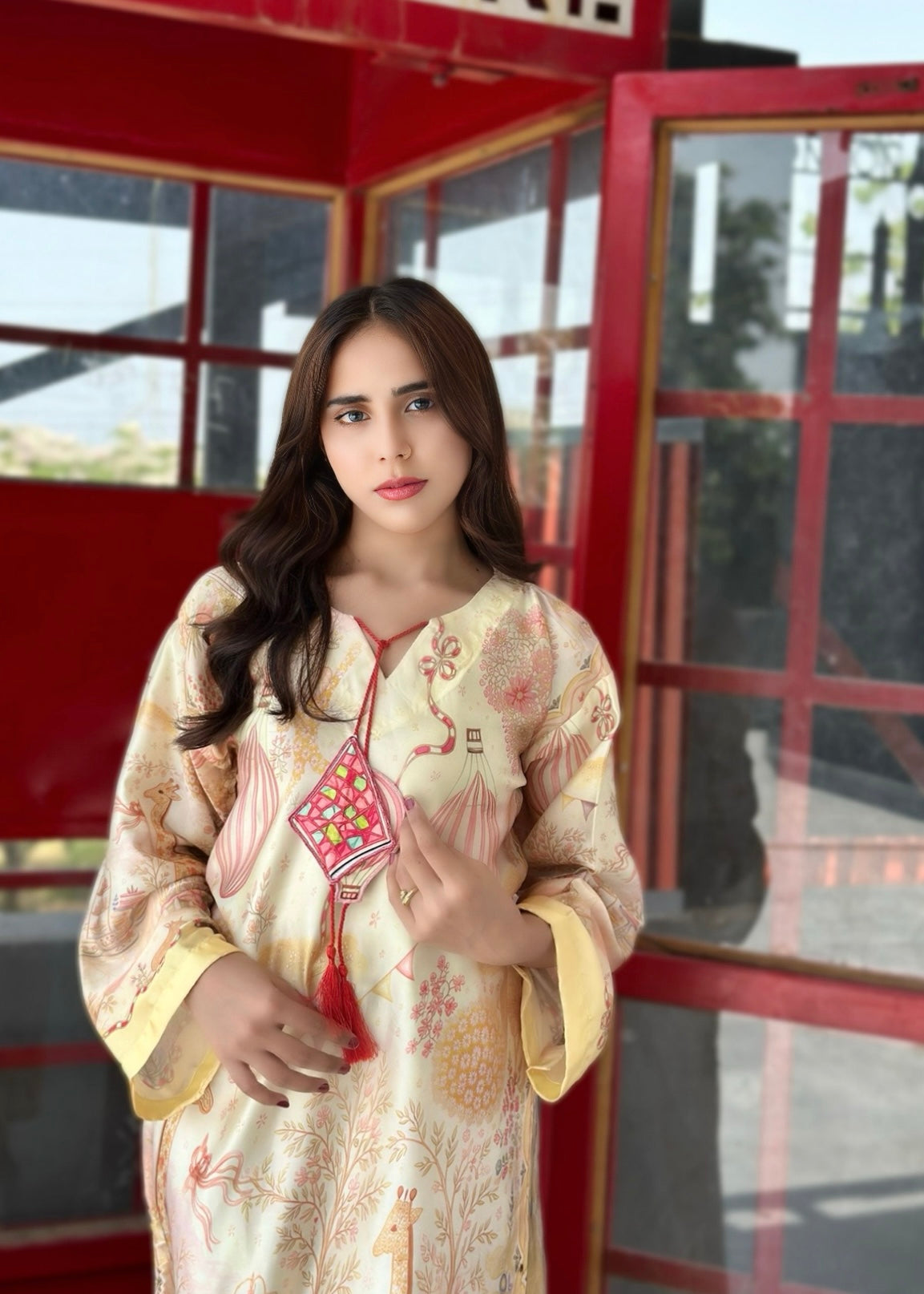 pk charmuse silk Kaftan in Butter
