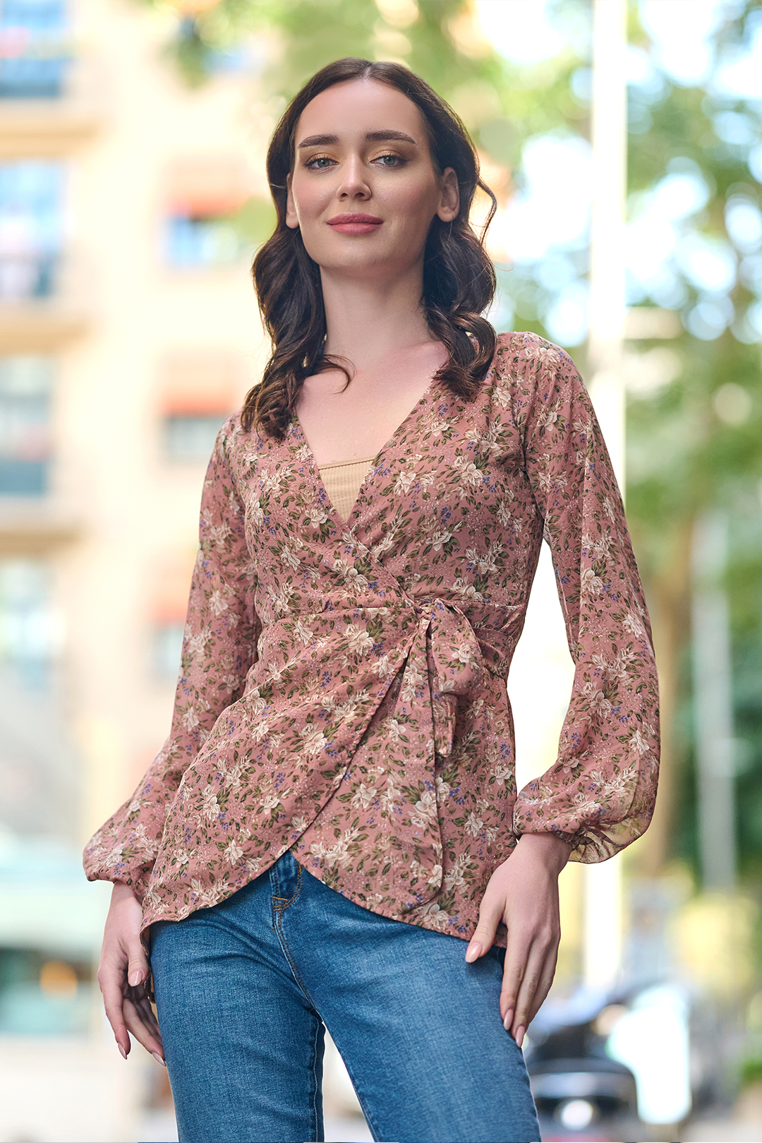 chiffon Blouse in Brown