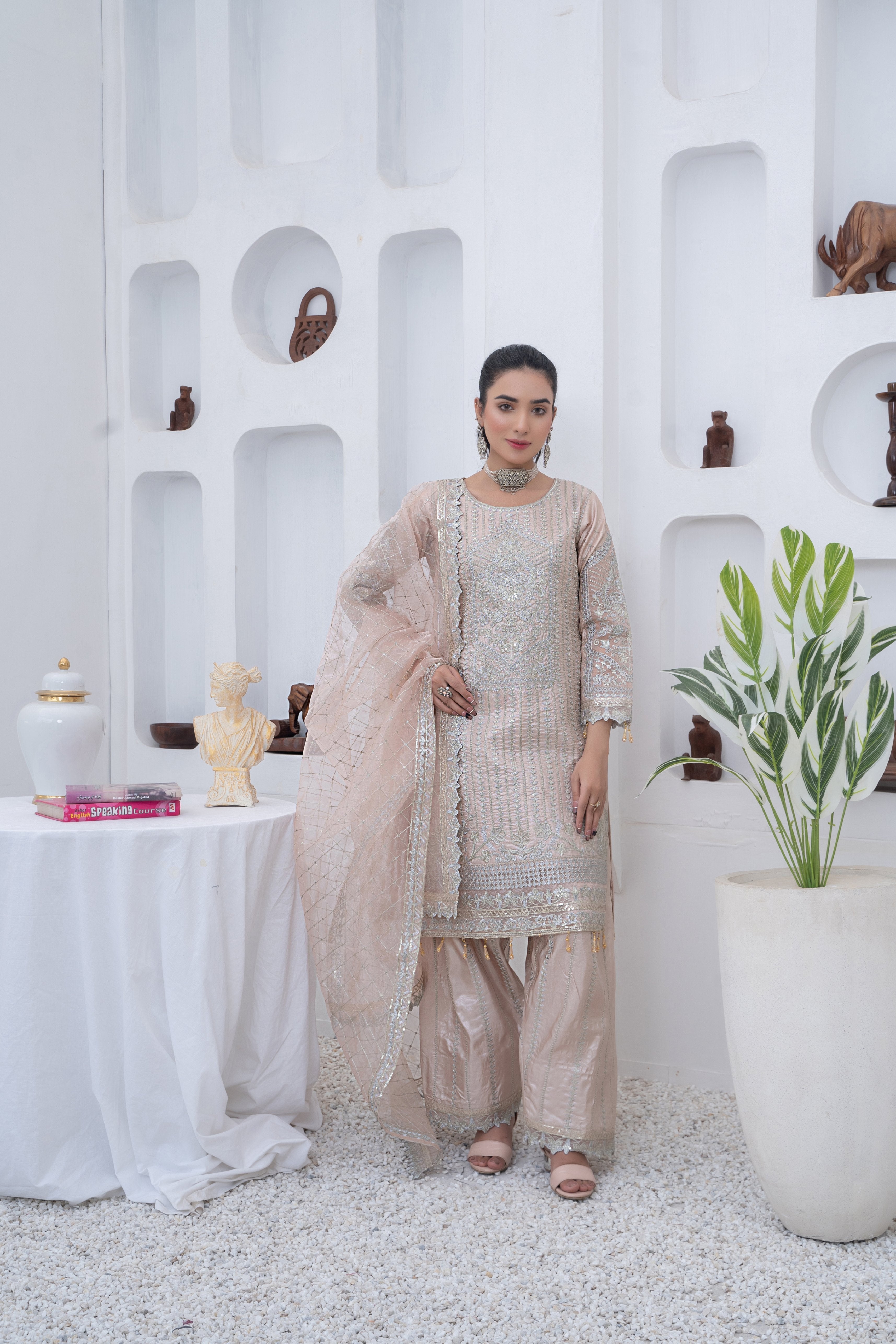 masuri Kurta Set in Beige
