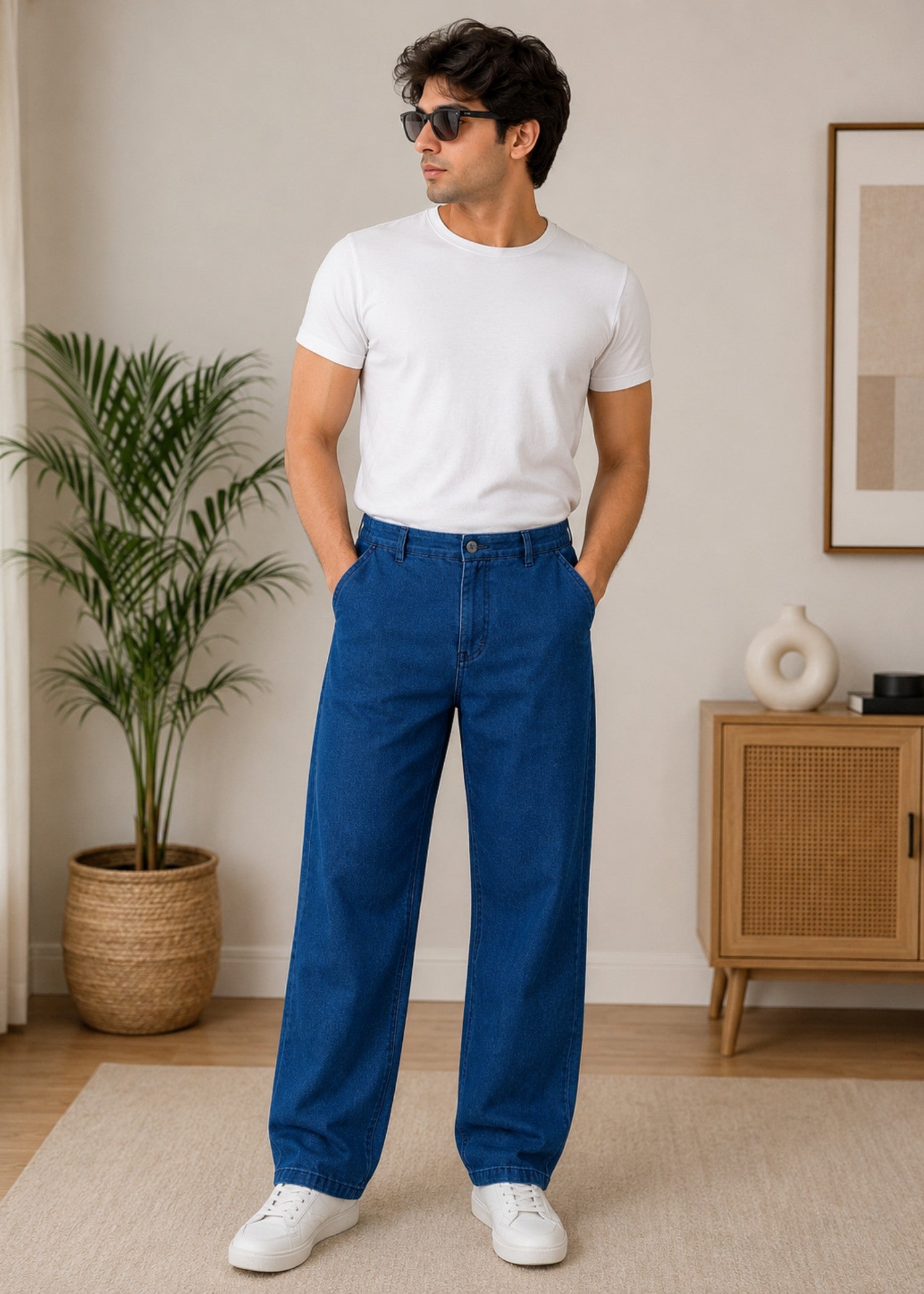 cotton Jeans in Midnight blue