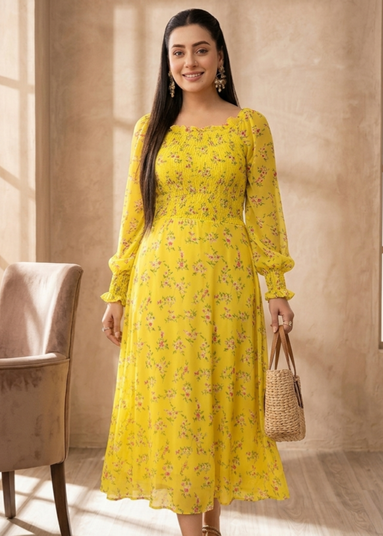 chiffon Maxi in Yellow