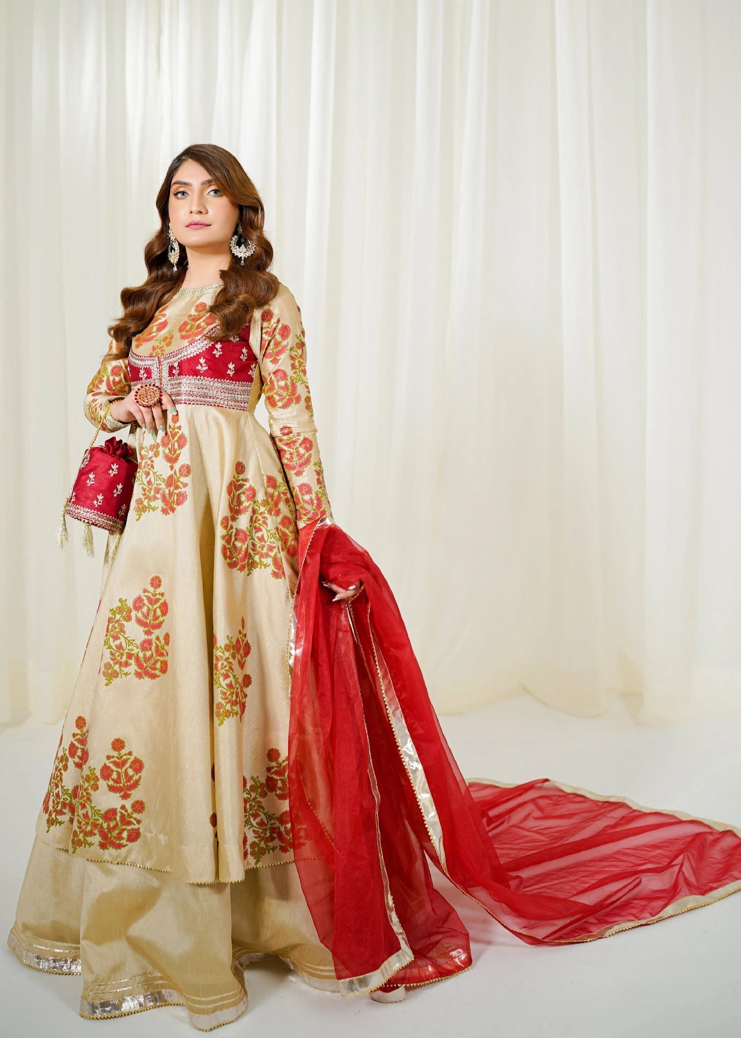 raw silk Lehenga in Beige