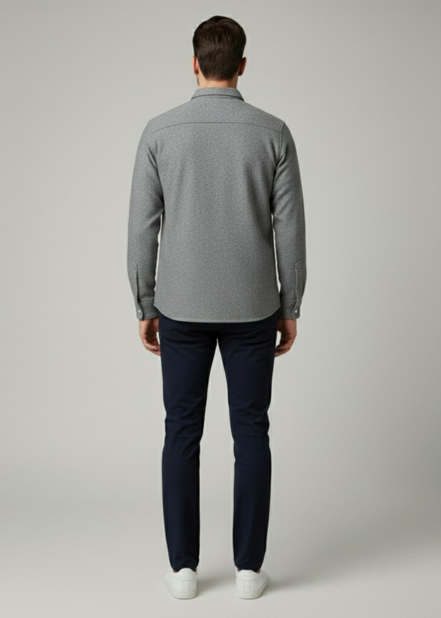 wool Casual Shirt in Grey