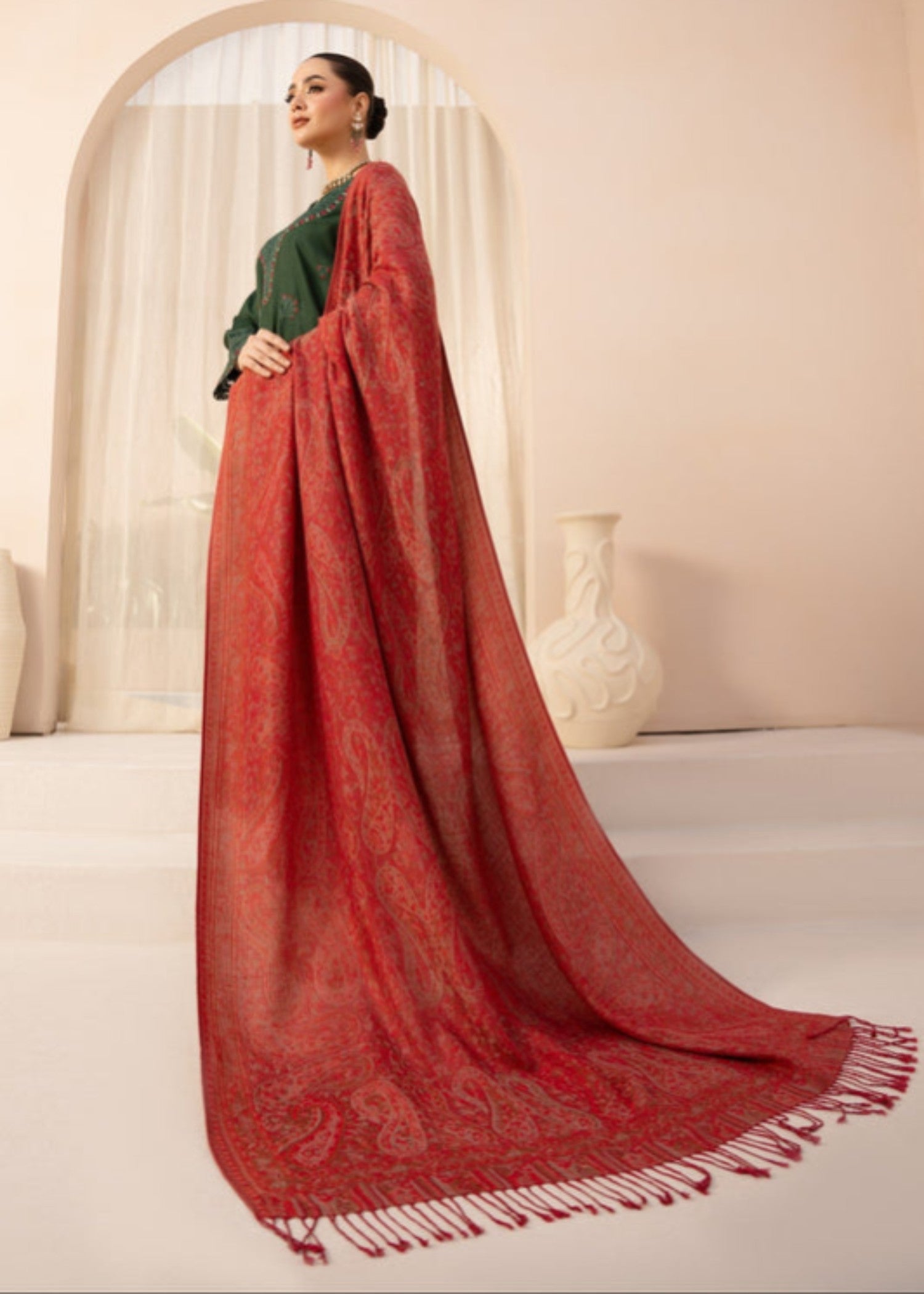 dhanak Kurta Set in Apple green
